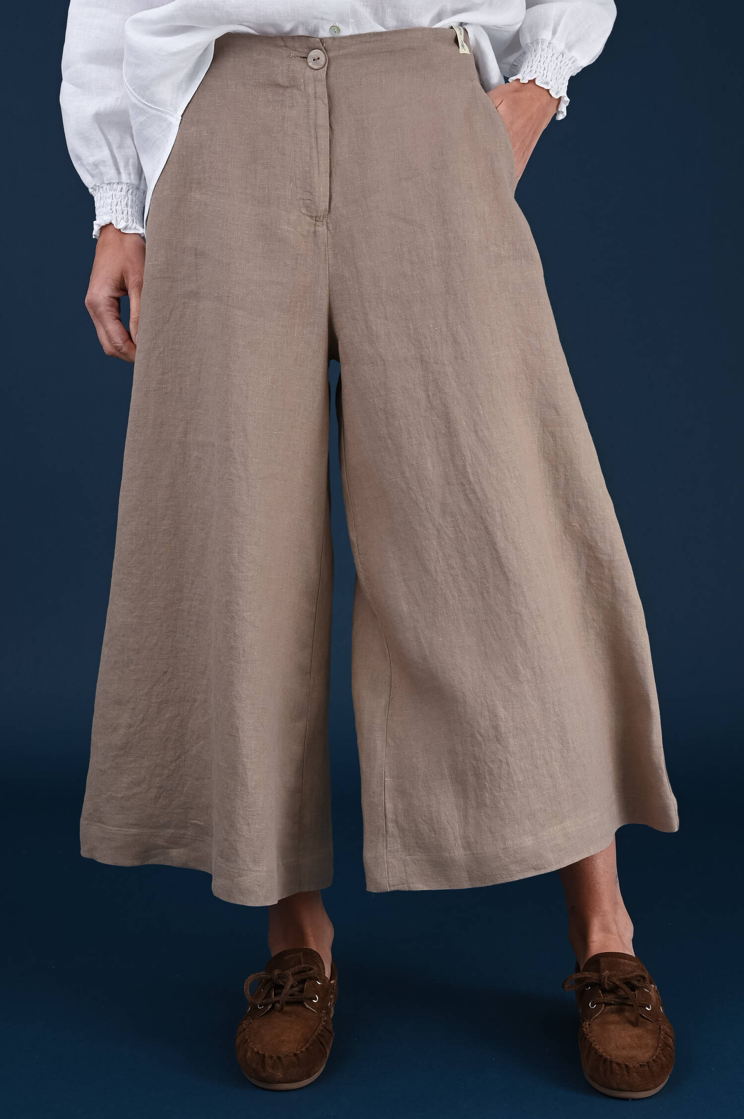 Leinenhose in Terrabraun