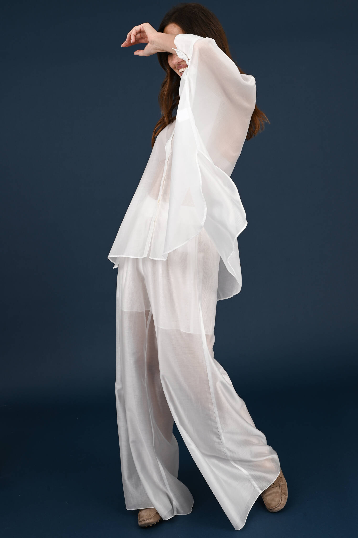 Weite Bluse in Bianco