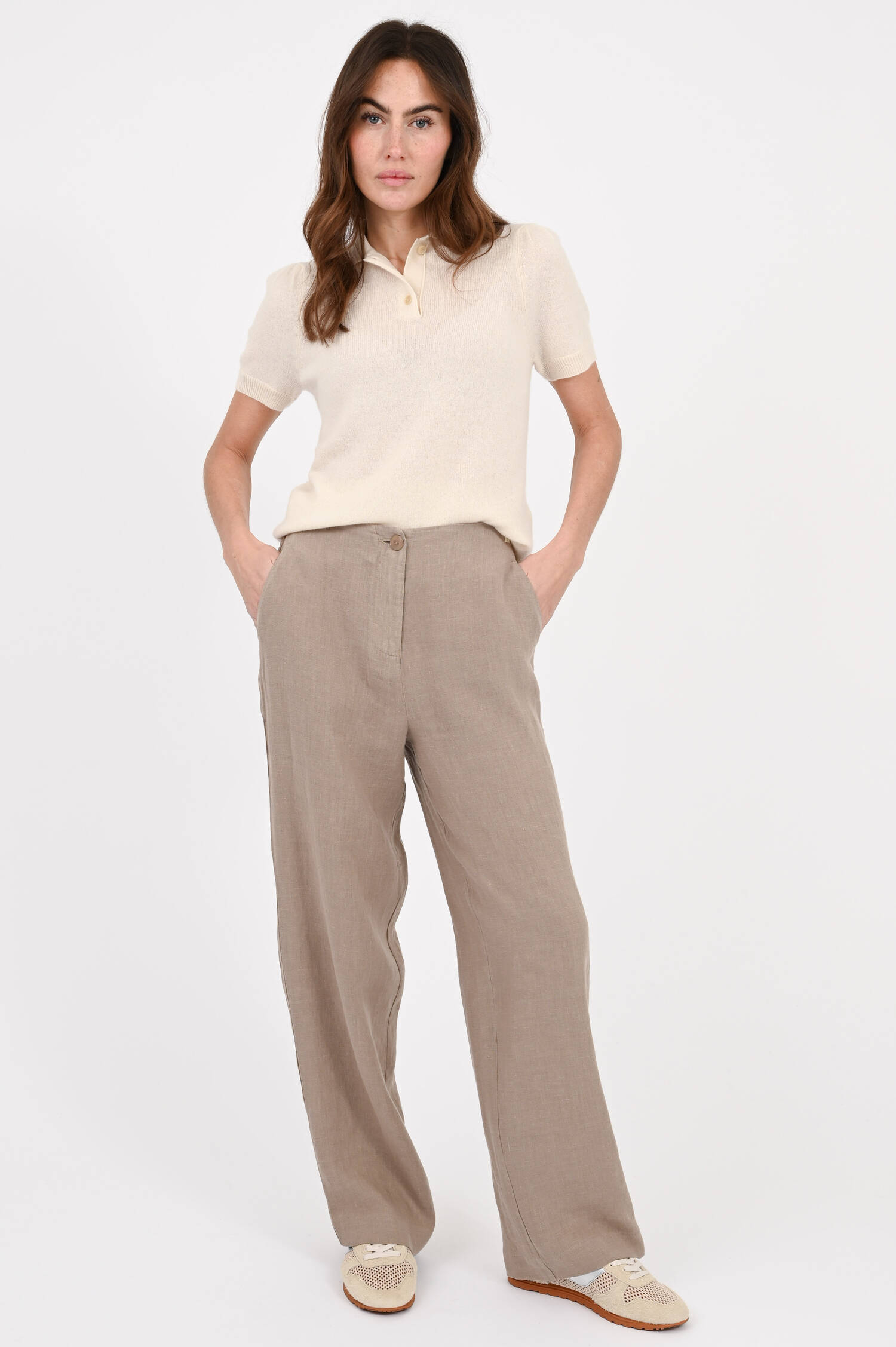 Wide-Leg Hose in Beige Wide-Leg Hose in Beige