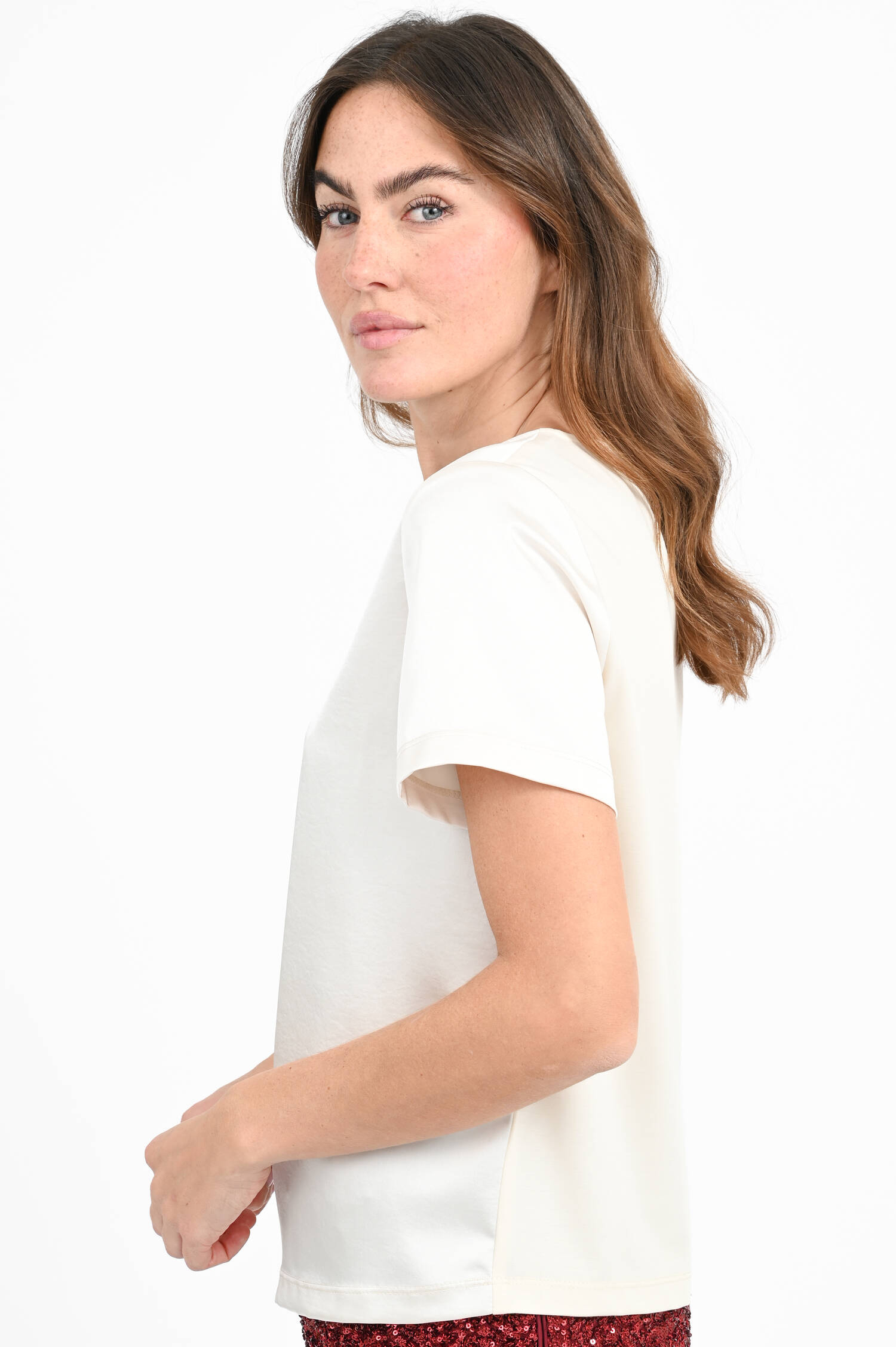 Shirt ZONA mit Satin-Optik in Ecru Shirt ZONA mit Satin-Optik in Ecru