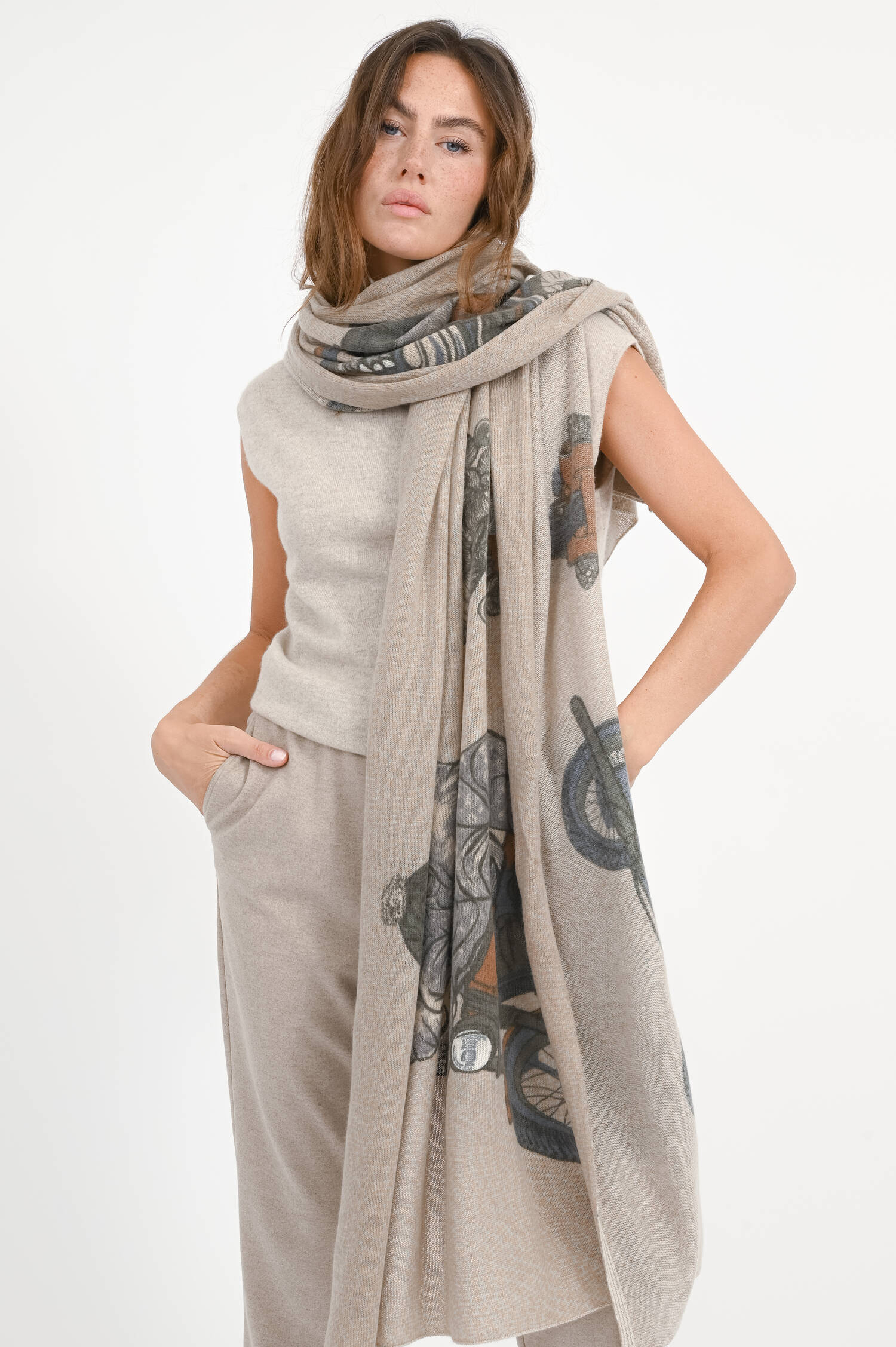 Cashmere-Schal NANG in Erdtönen