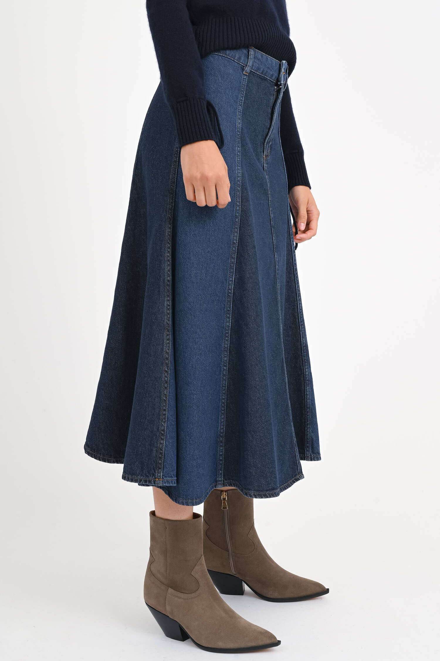 Denim-Glockenrock in Dunkelblau