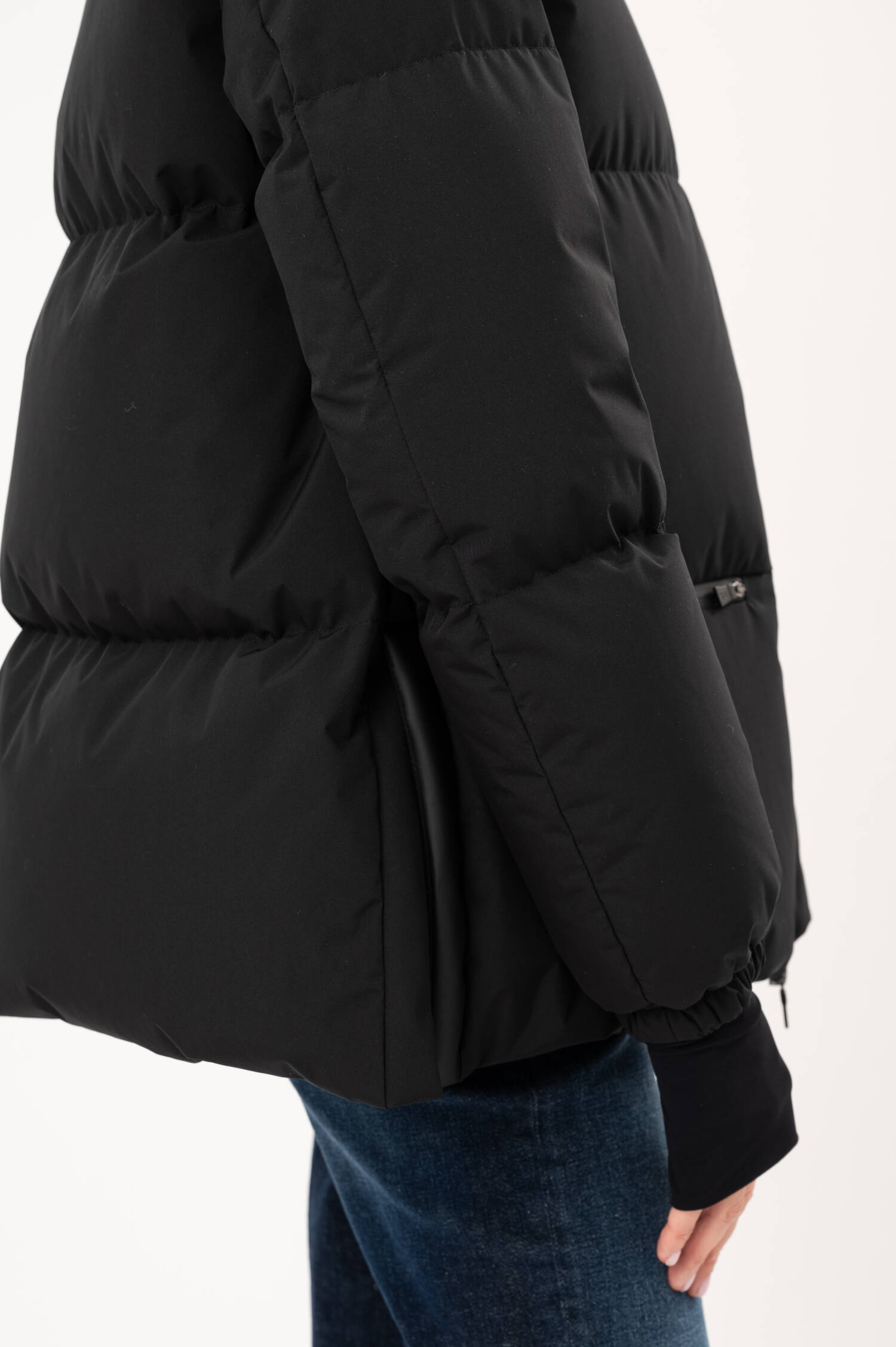 Daunenstepp-Jacke in Schwarz