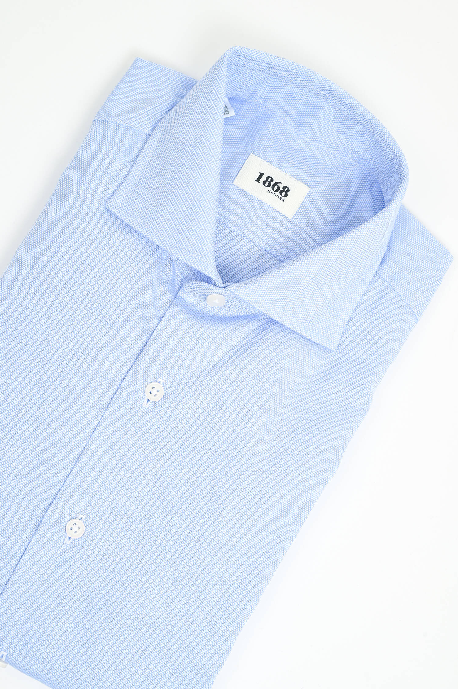 Baumwollhemd in Hellblau/Weiß gemustert