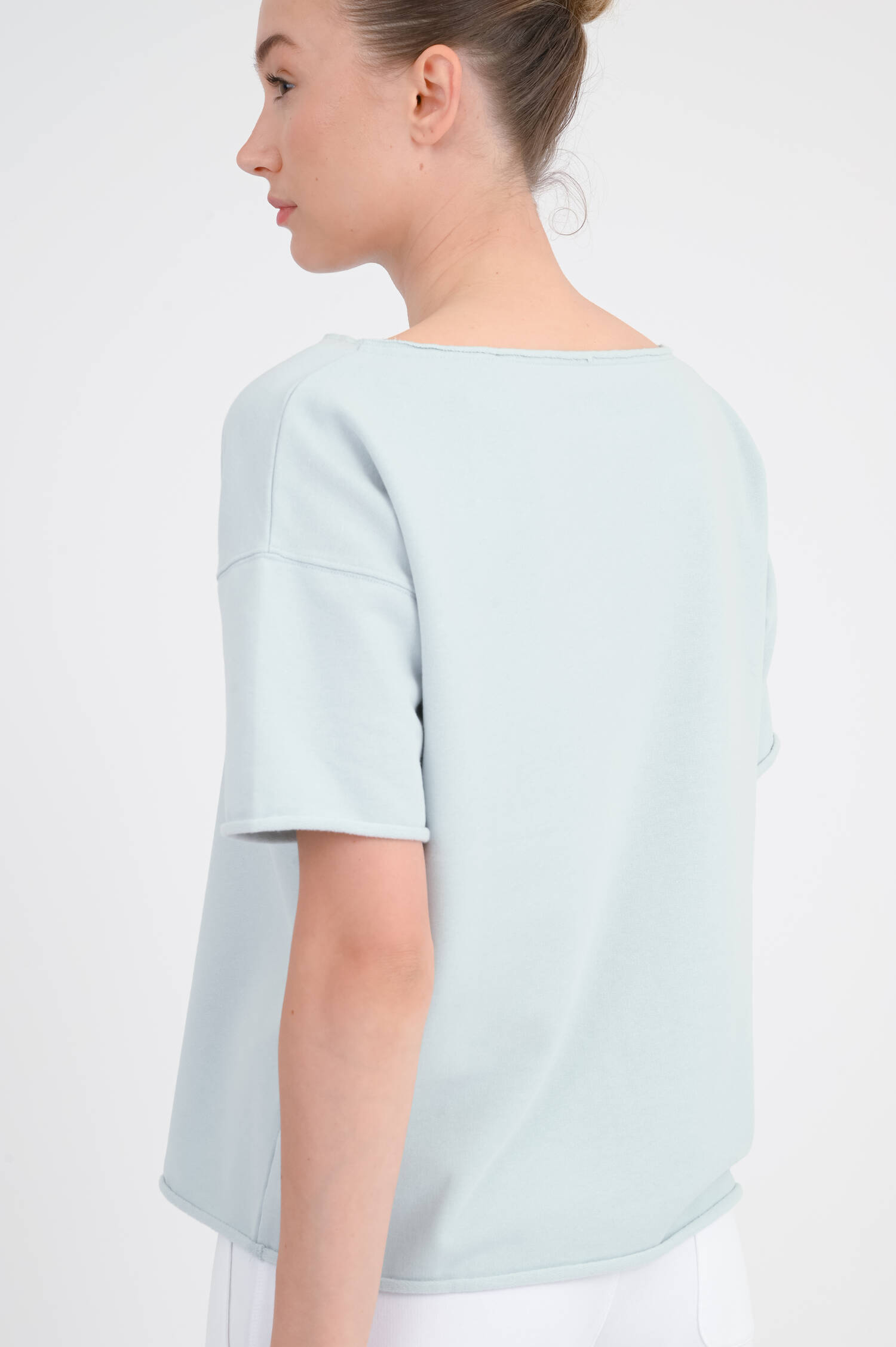 Kurzarm-Sweatshirt KAYA in Dusty Aqua