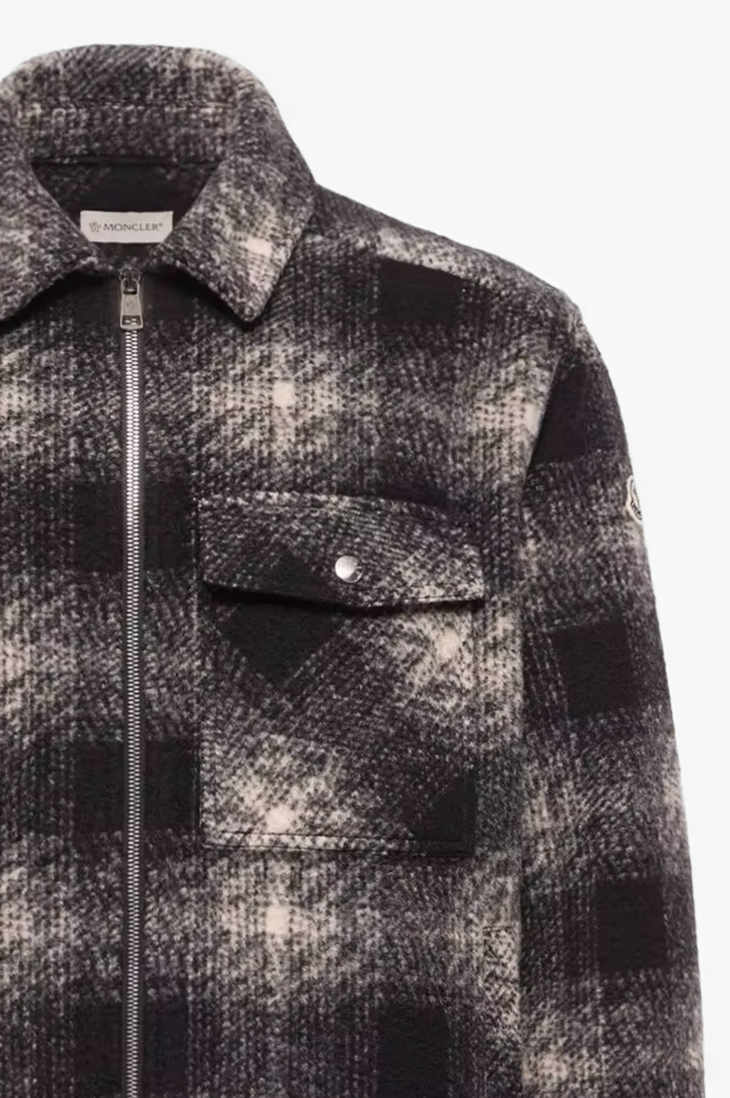 Kariertes Overshirt in Schwarz/Grau