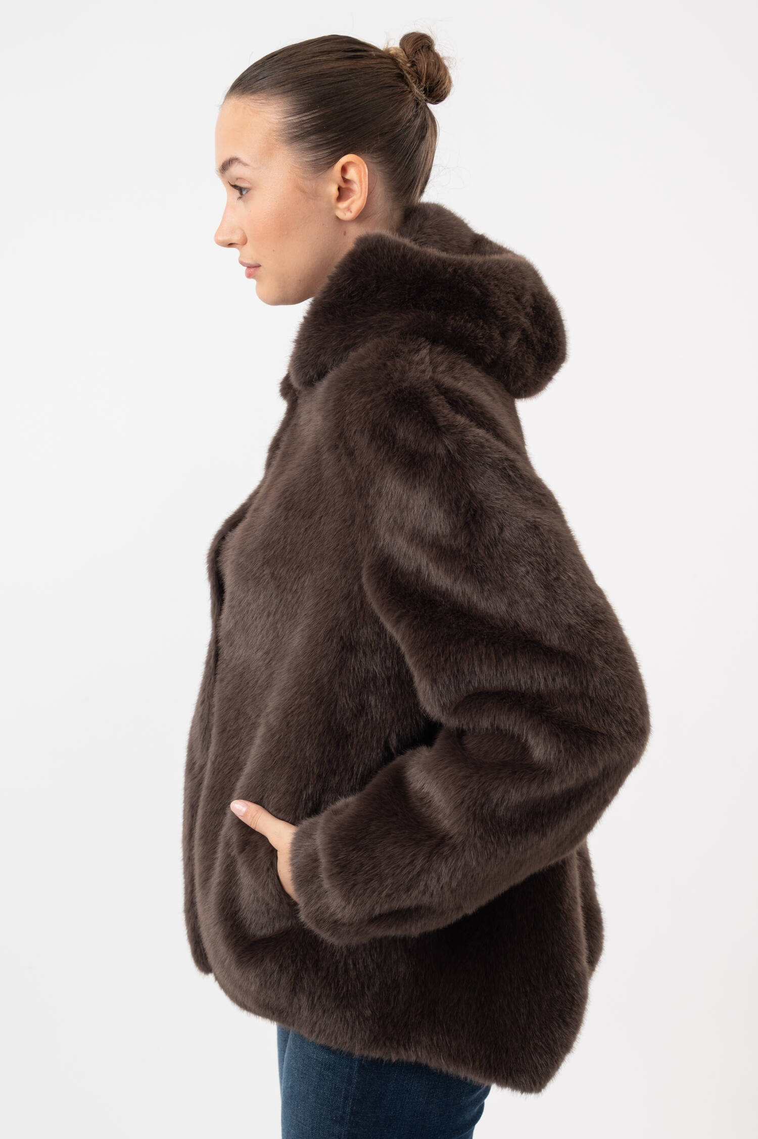 Faux-Fur-Jacke HOVY in Braun