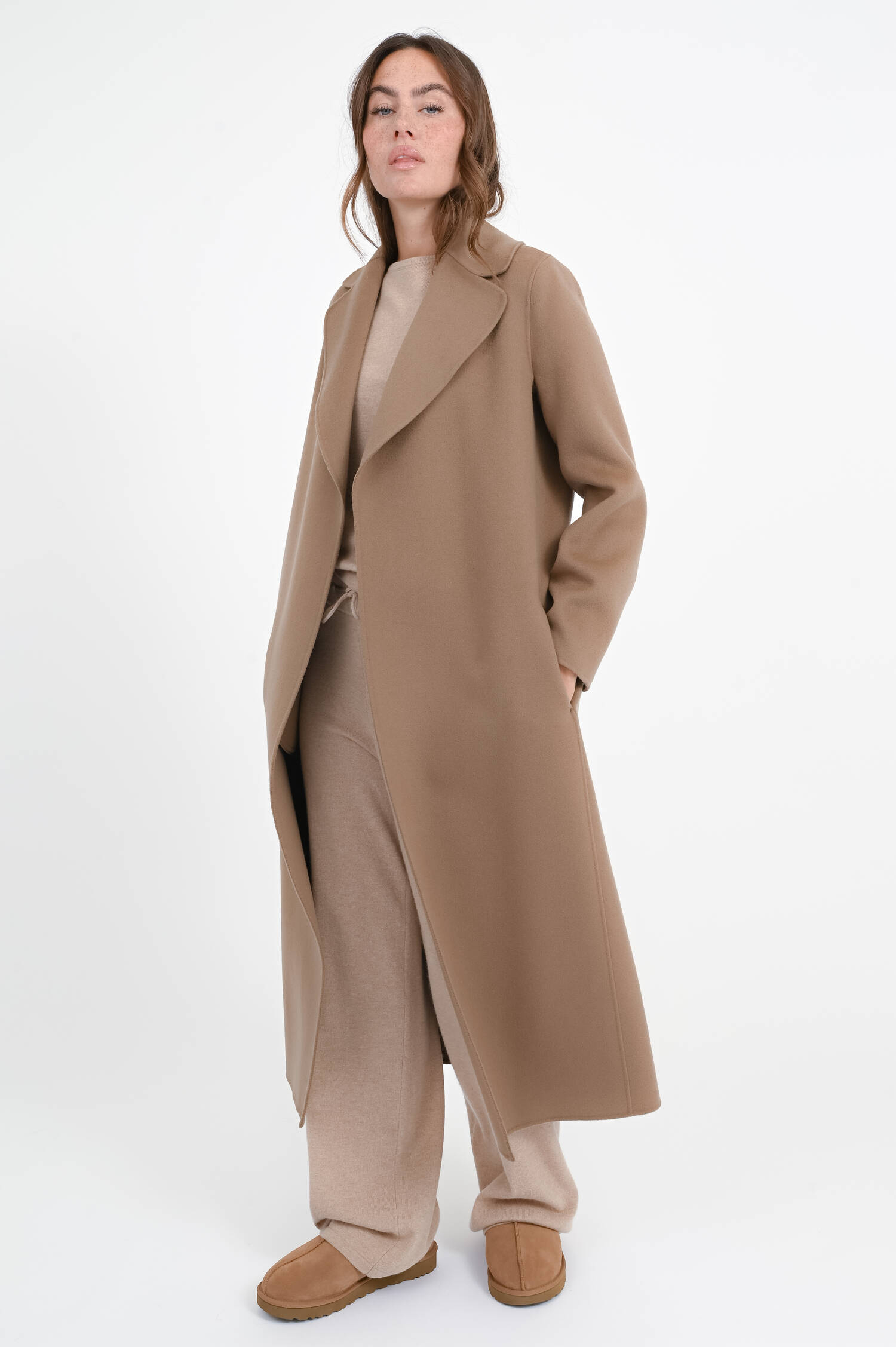 Maxi-Wollmantel POLDO in Haselnuss