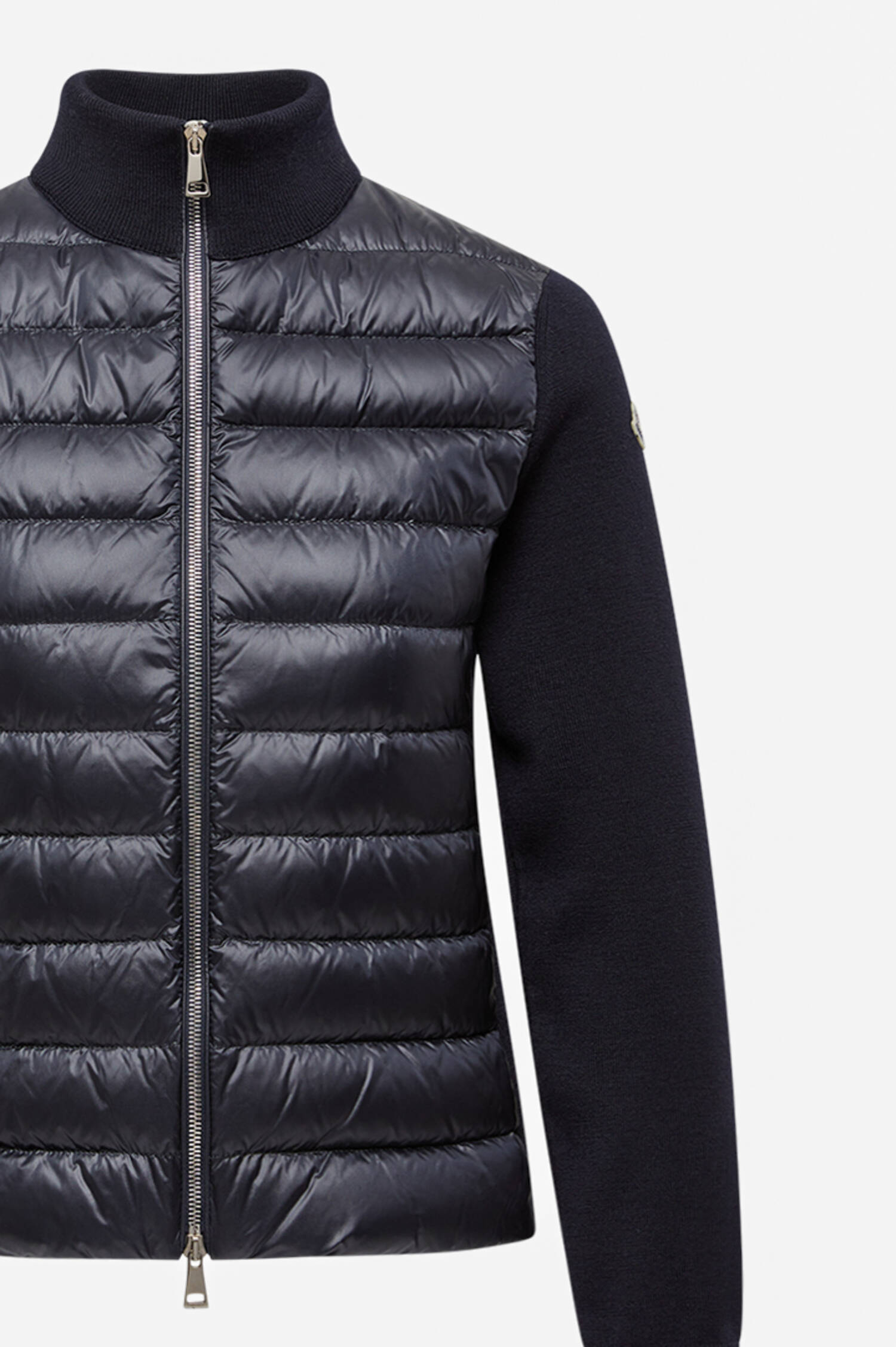 Hybrid Strickjacke mit Stehkragen in Midnight