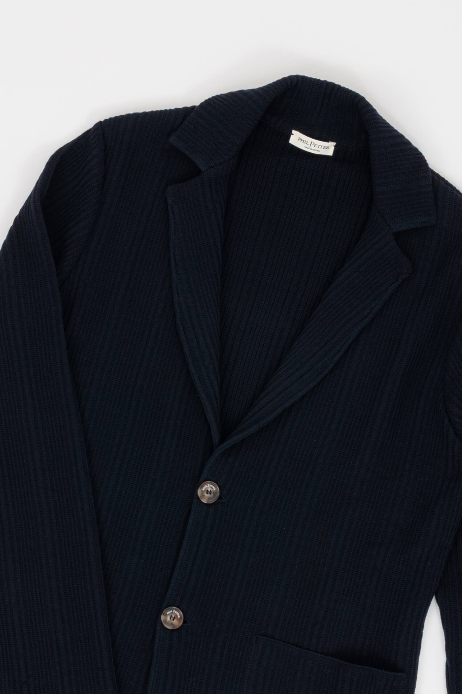 Strukturiertes Rippstrick Sakko in Navyblau