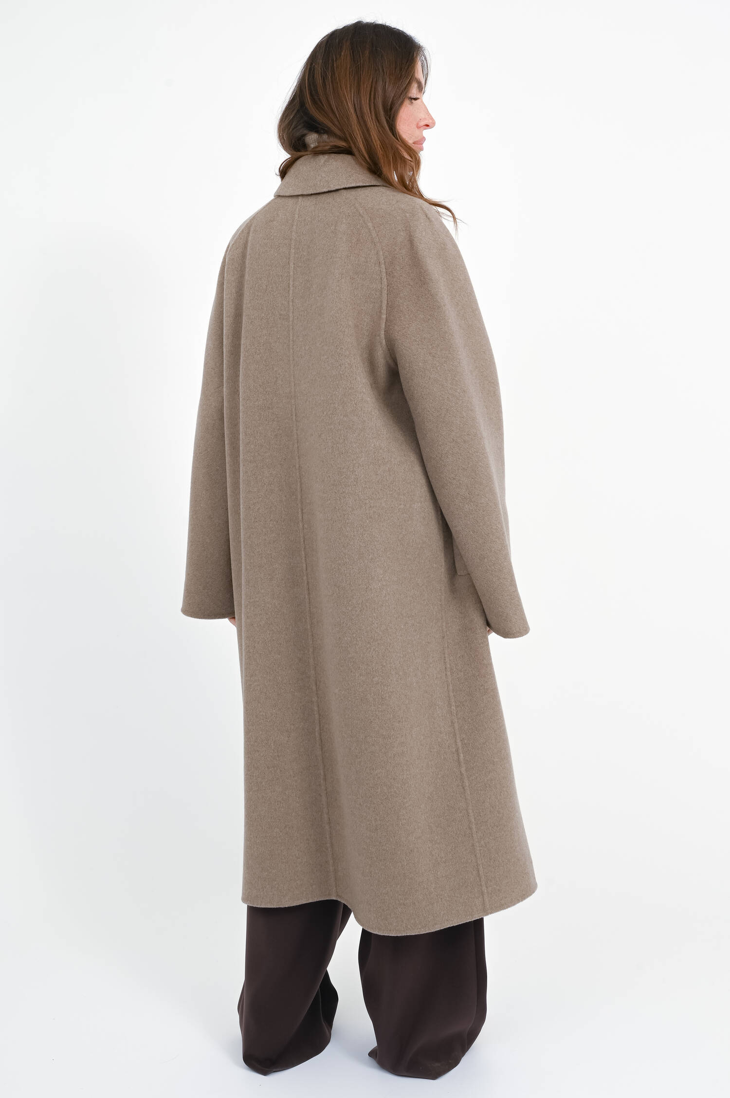 Cashmere Mantel CENTRO mit Gürtel in Haselnuss