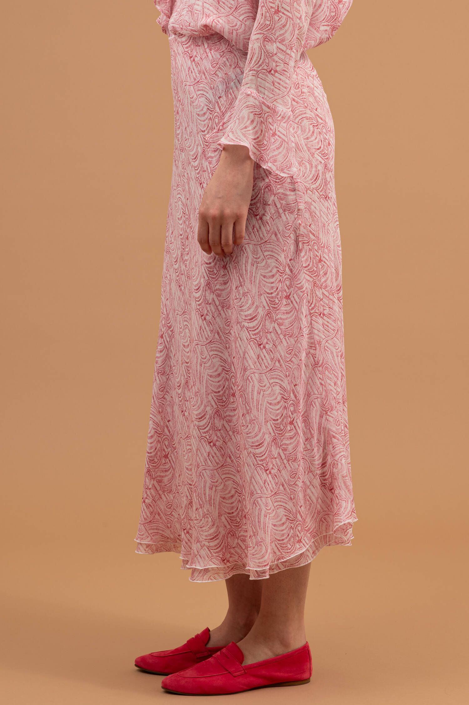 Schlupfrock PANJA mit Flamingoprint in Rosa/Weiß