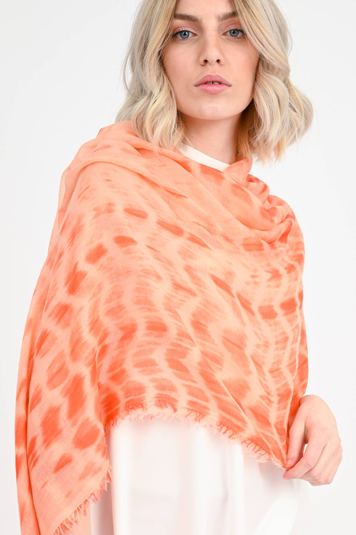 Tuch ACID in Orange gemustert