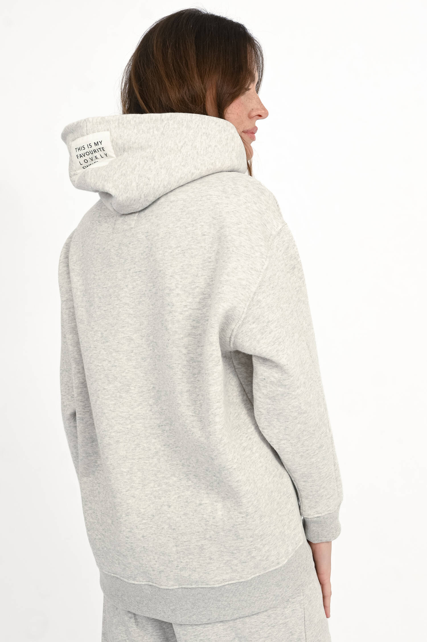 Hoodie LUCKY in Grau meliert
