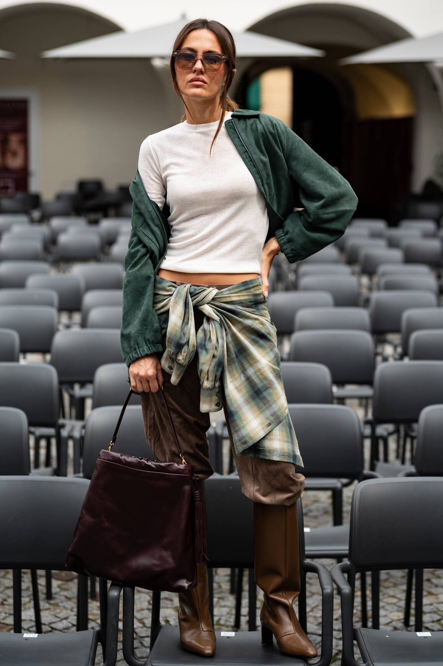 Karobluse mit Batwingarm in Grün Karobluse mit Batwingarm in Grün
