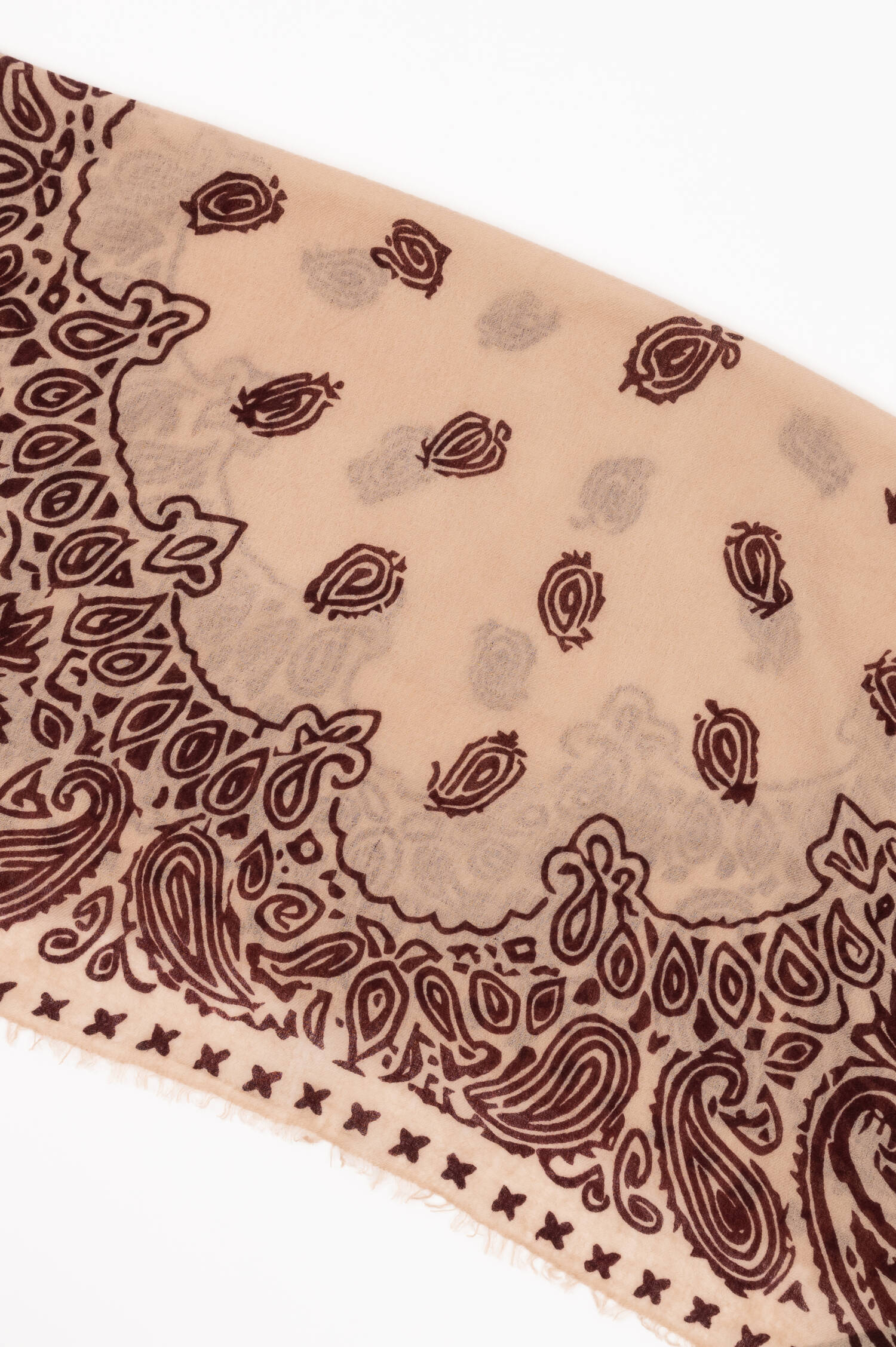 Cashmere Tuch in Beige/Bordeaux Cashmere Tuch in Beige/Bordeaux