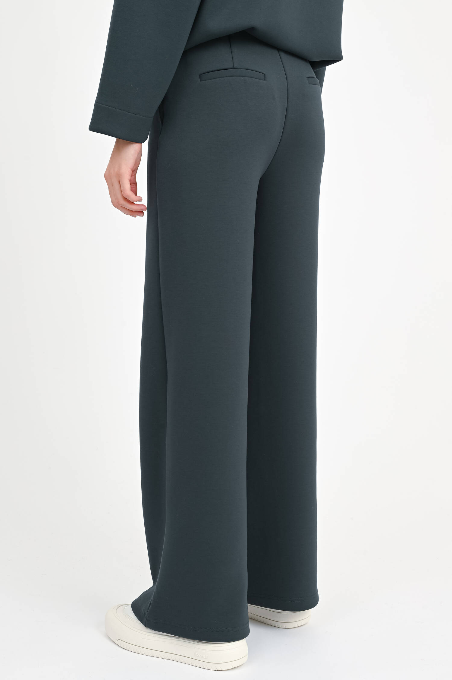 Wide-Leg-Hose in Graugrün