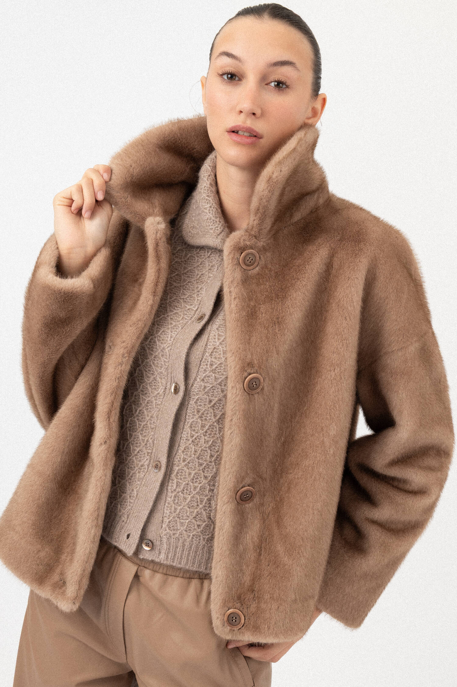 Faux-Fur-Jacke CAJET in Braun Faux-Fur-Jacke CAJET in Braun