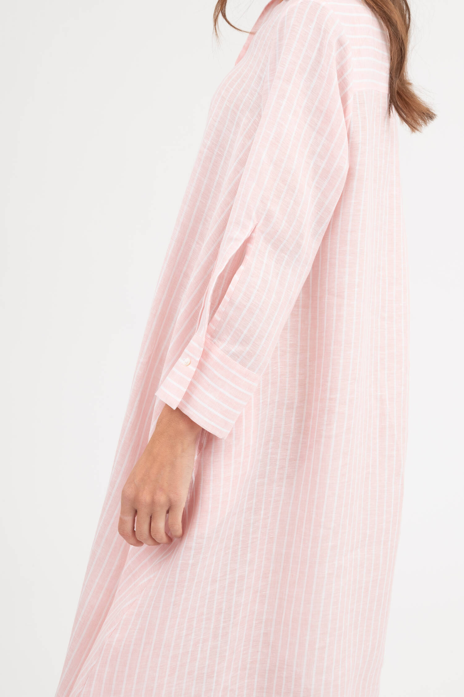 Leinenkleid in Rosa/Weiß gestreift Leinenkleid in Rosa/Weiß gestreift