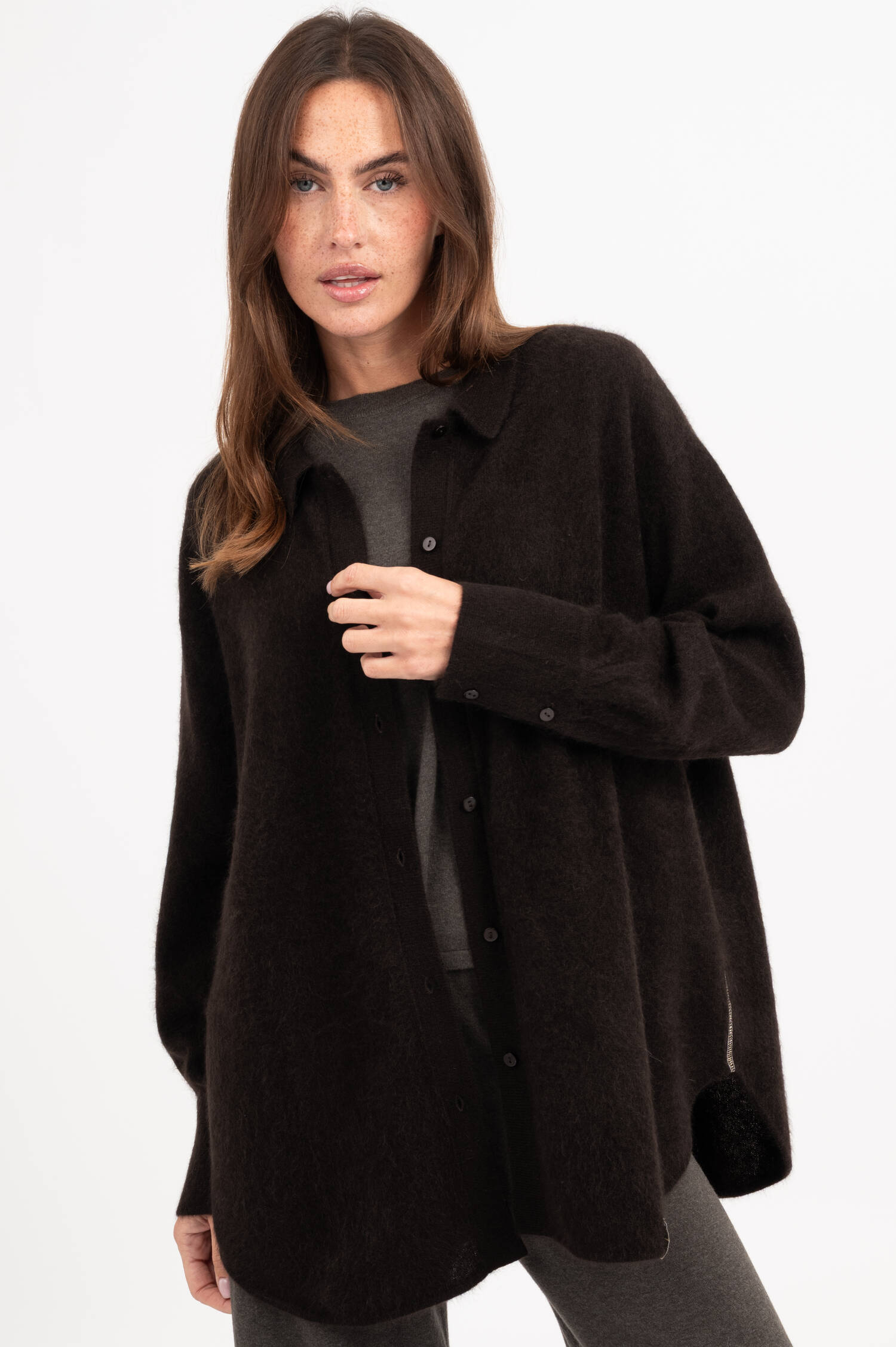 Strickhemd aus Cashmere in Braun Strickhemd aus Cashmere in Braun