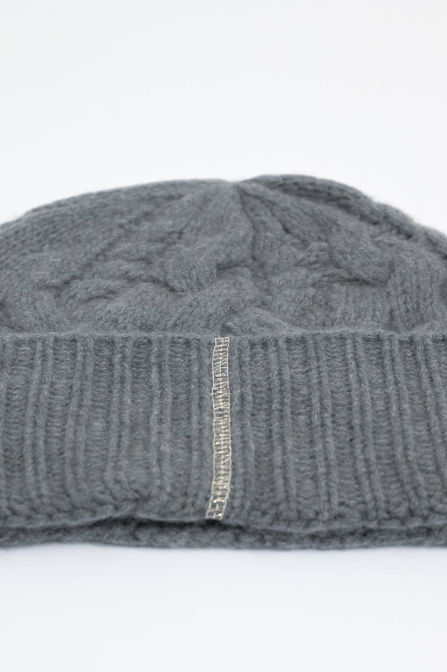 Cashmere Zopfstrickmütze in Boston Grey