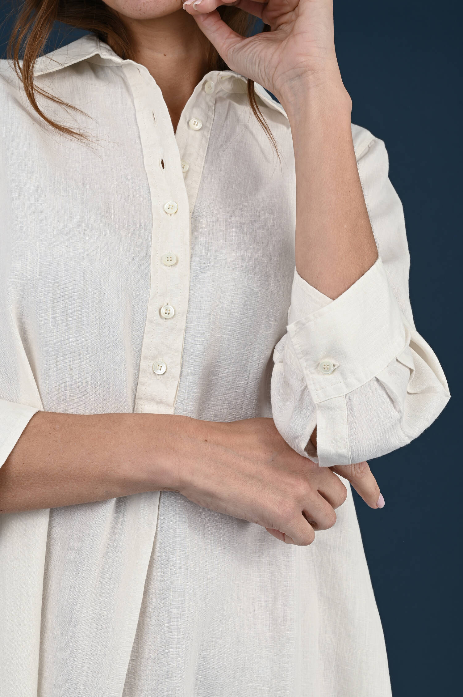 Leinenkleid in Ivorybeige