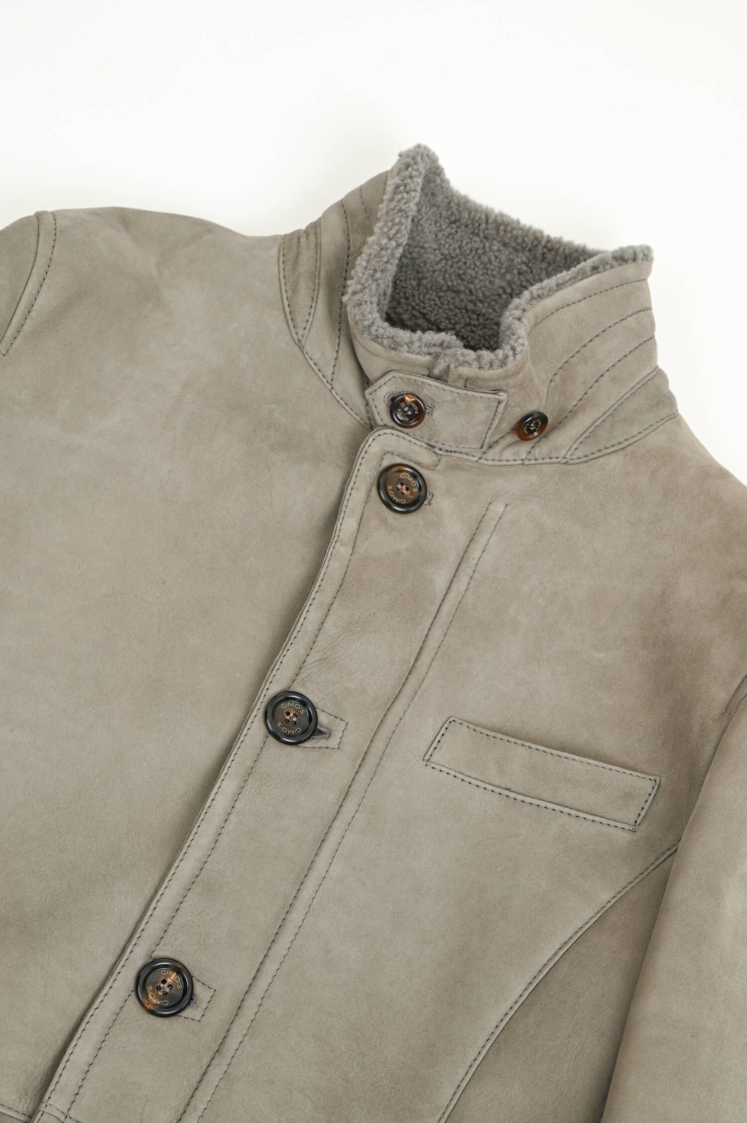 Jacke aus Lammleder in Taupe