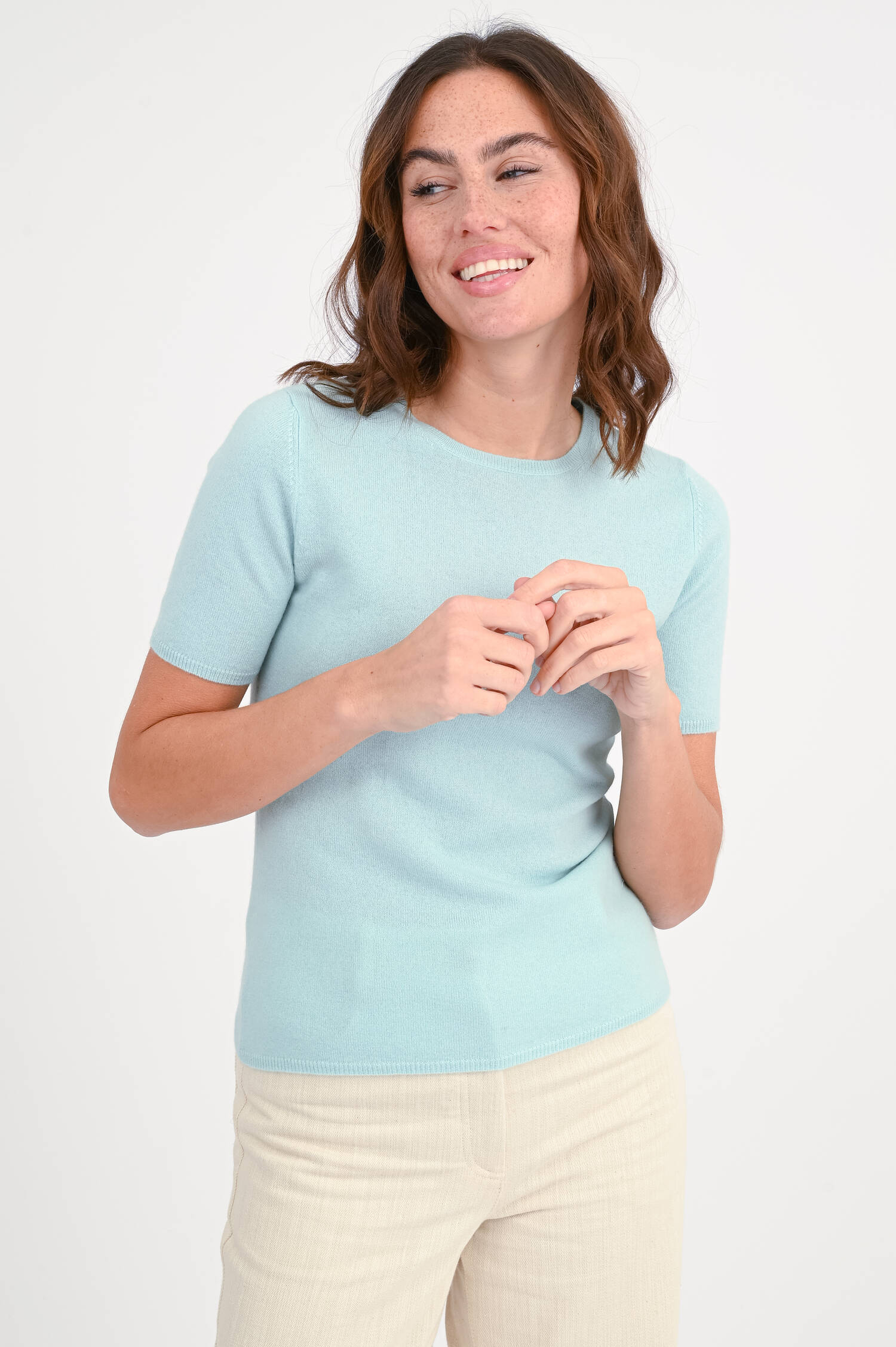 Cashmere Strickshirt in Hellblau