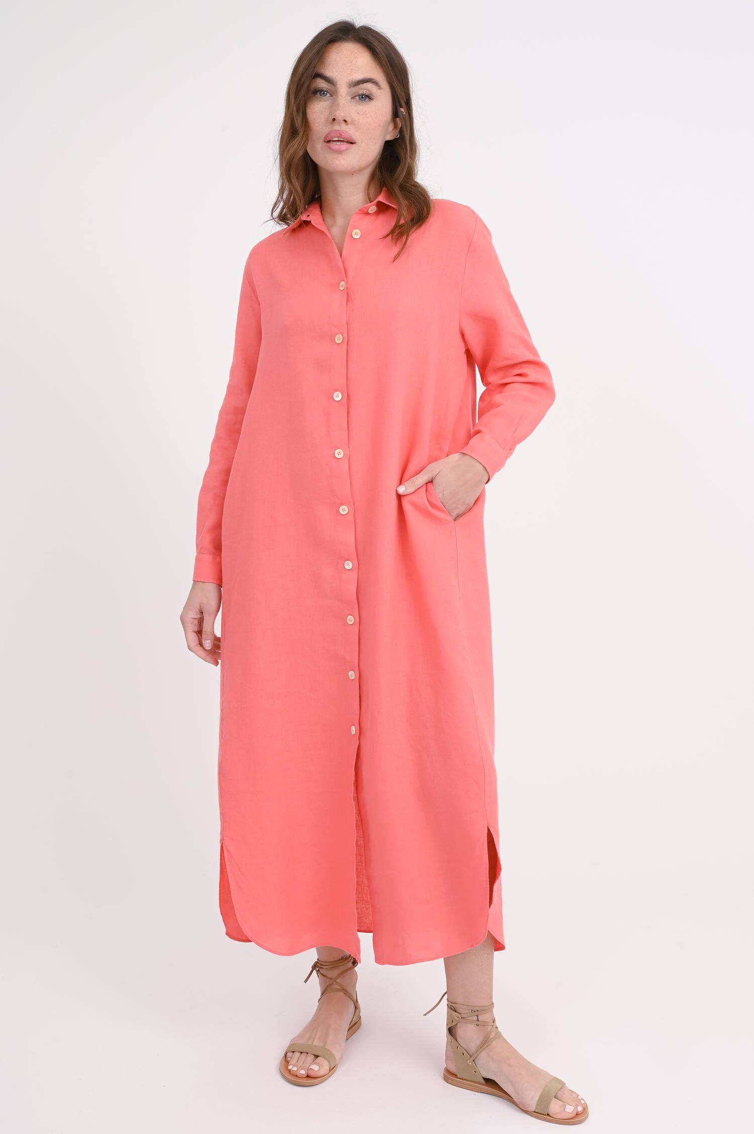 Midi-Kleid GITTE in Coral