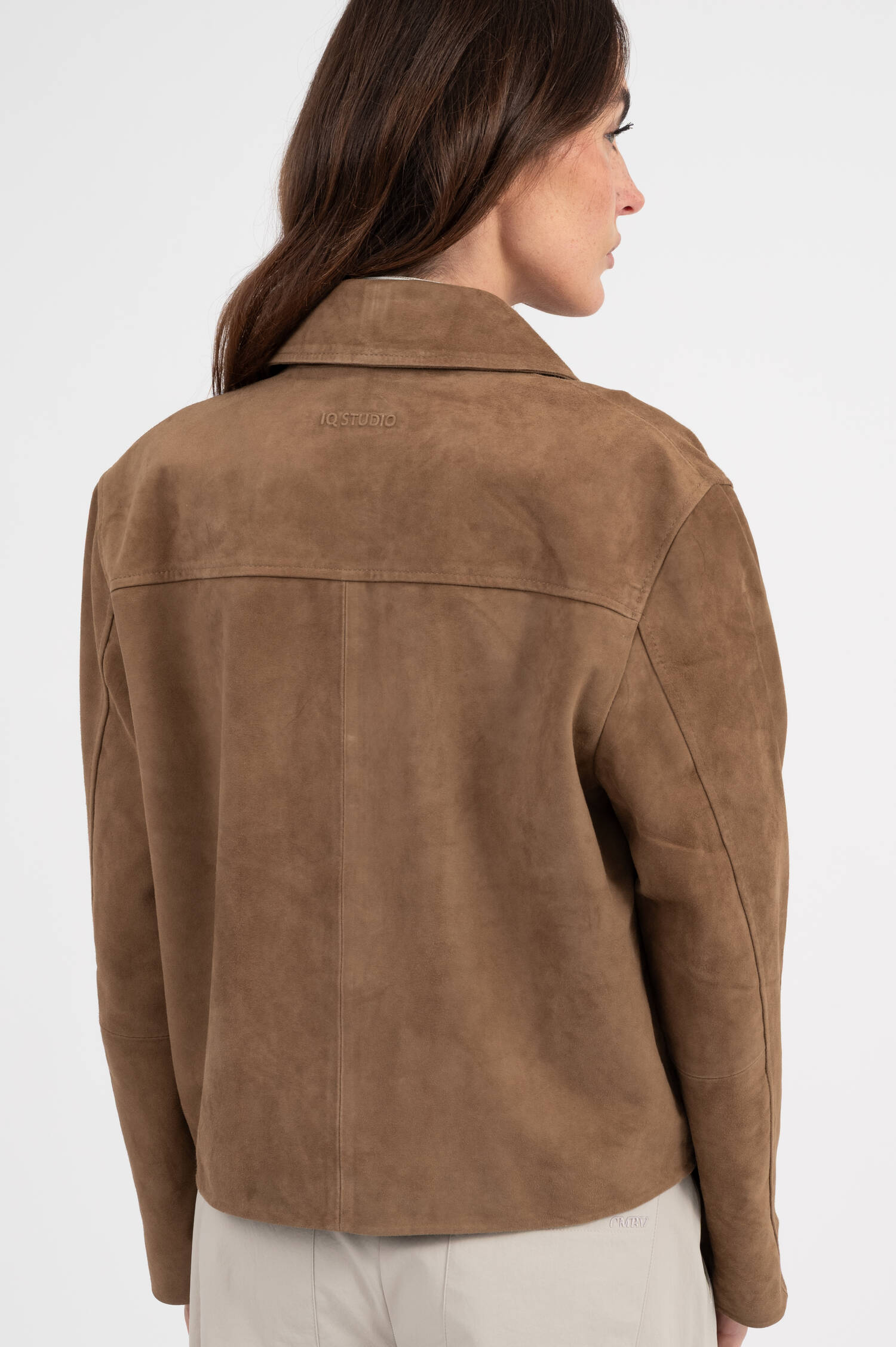 Jacke aus Veloursleder in Braun