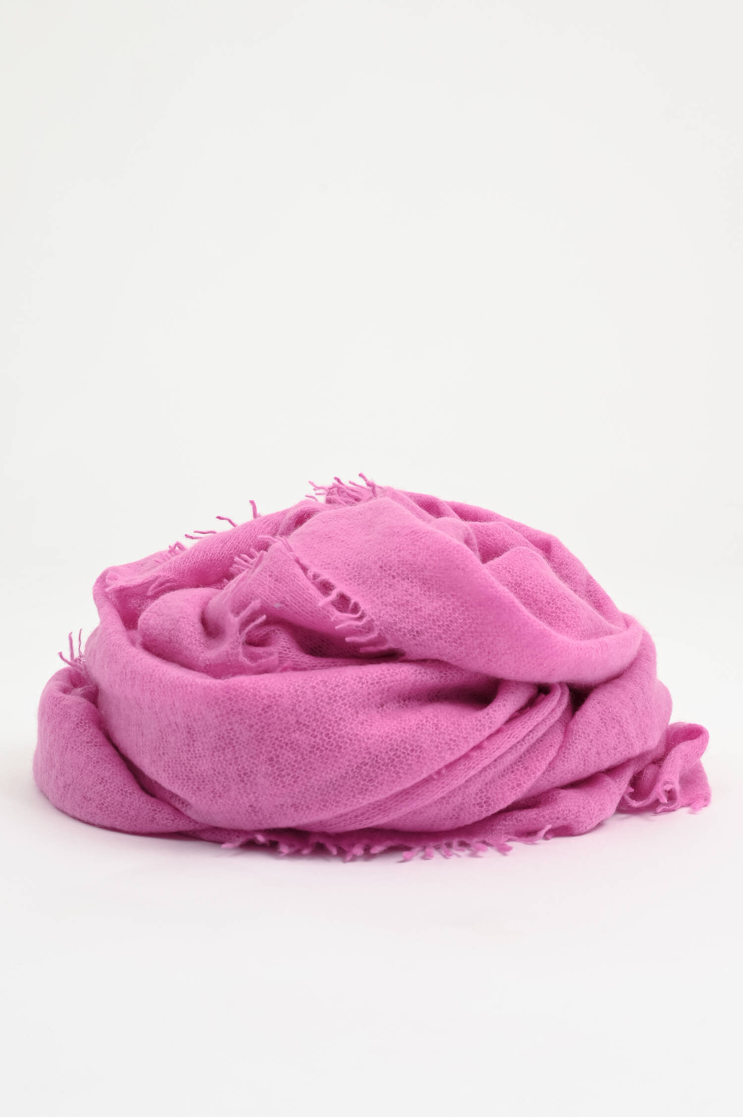 Schal mit Fransenkante aus Cashmere in Rosa