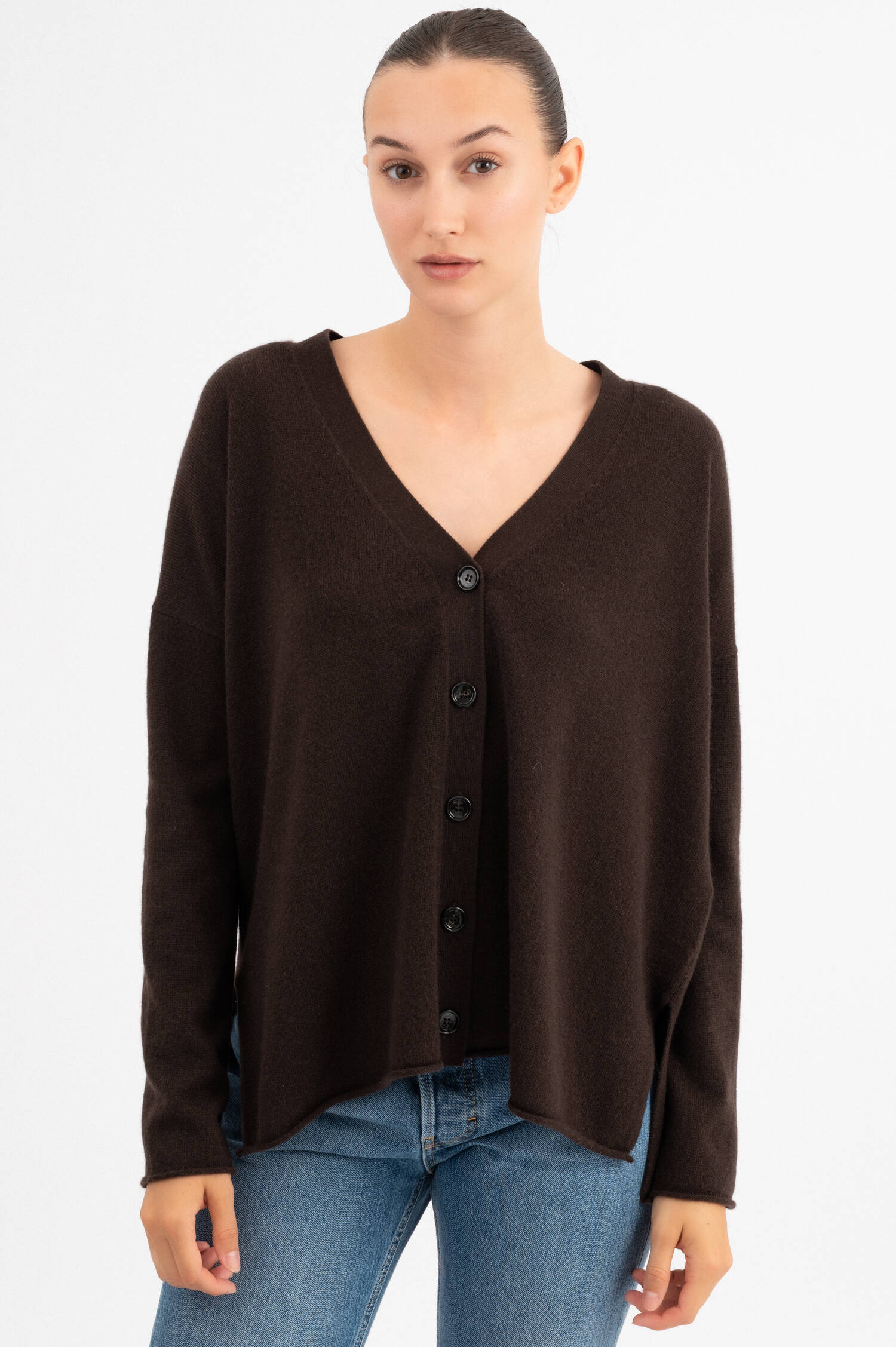 Cashmere Cardigan in Braun