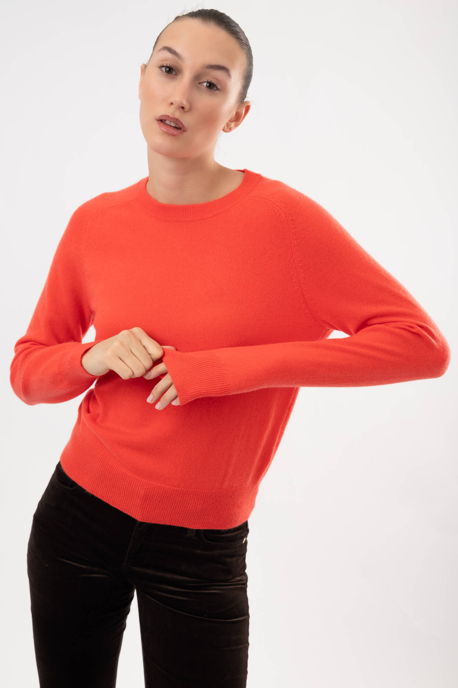 Cashmere-Pullover in Erdbeerrot Cashmere-Pullover in Erdbeerrot