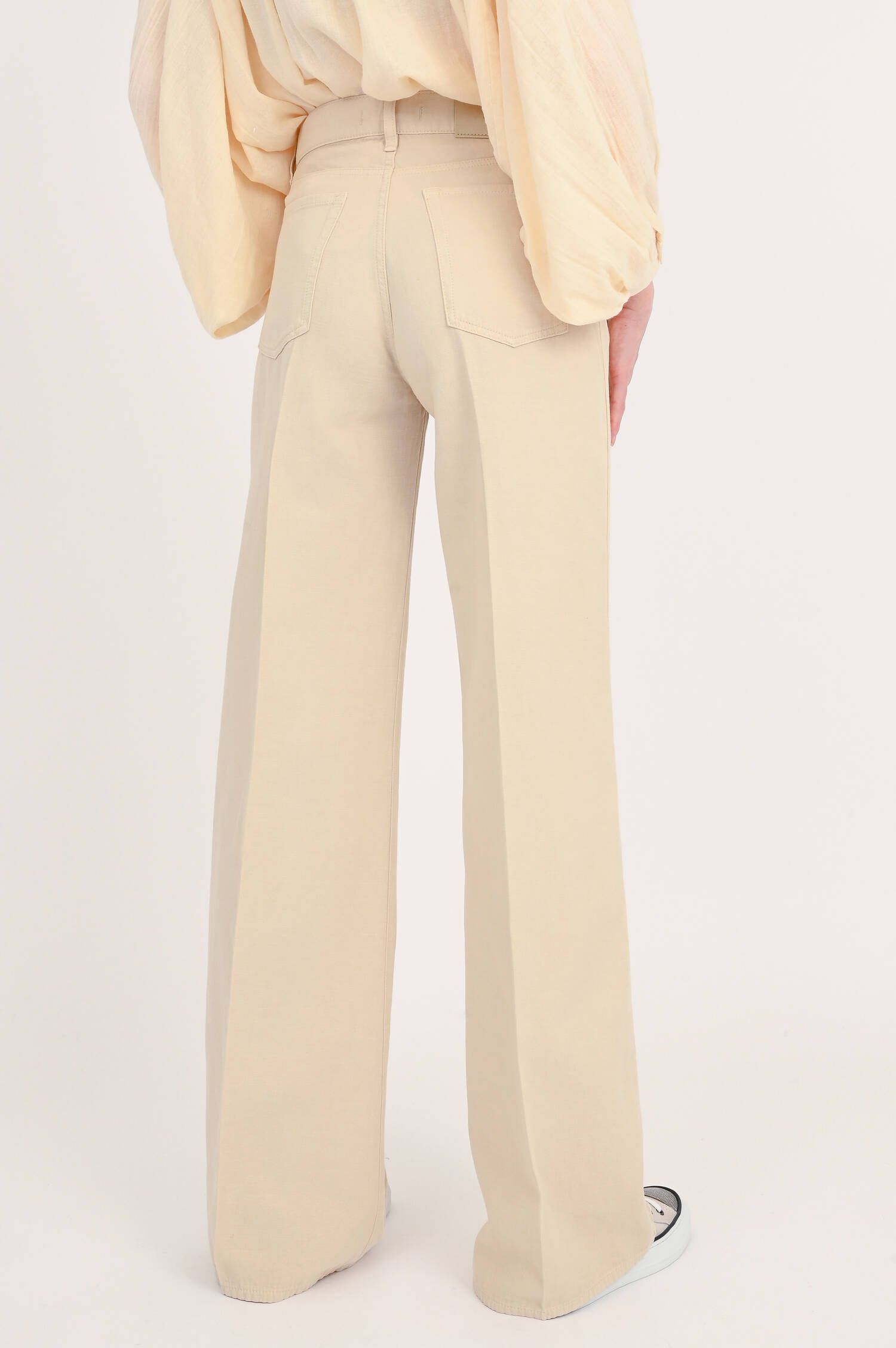 Jeans LOTTA aus Baumwoll-Leinen-Mix in Beige