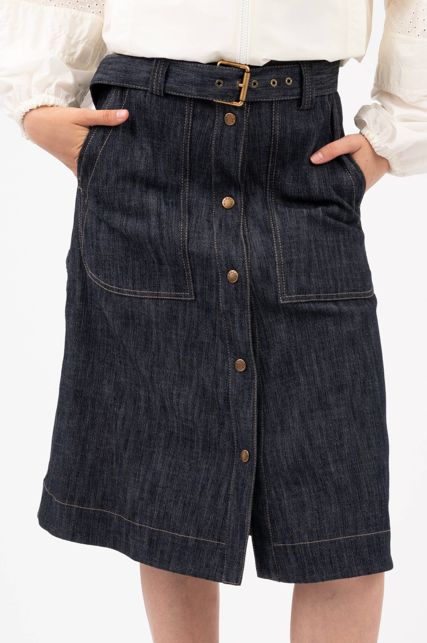 Denim Midi-Rock in Navyblue