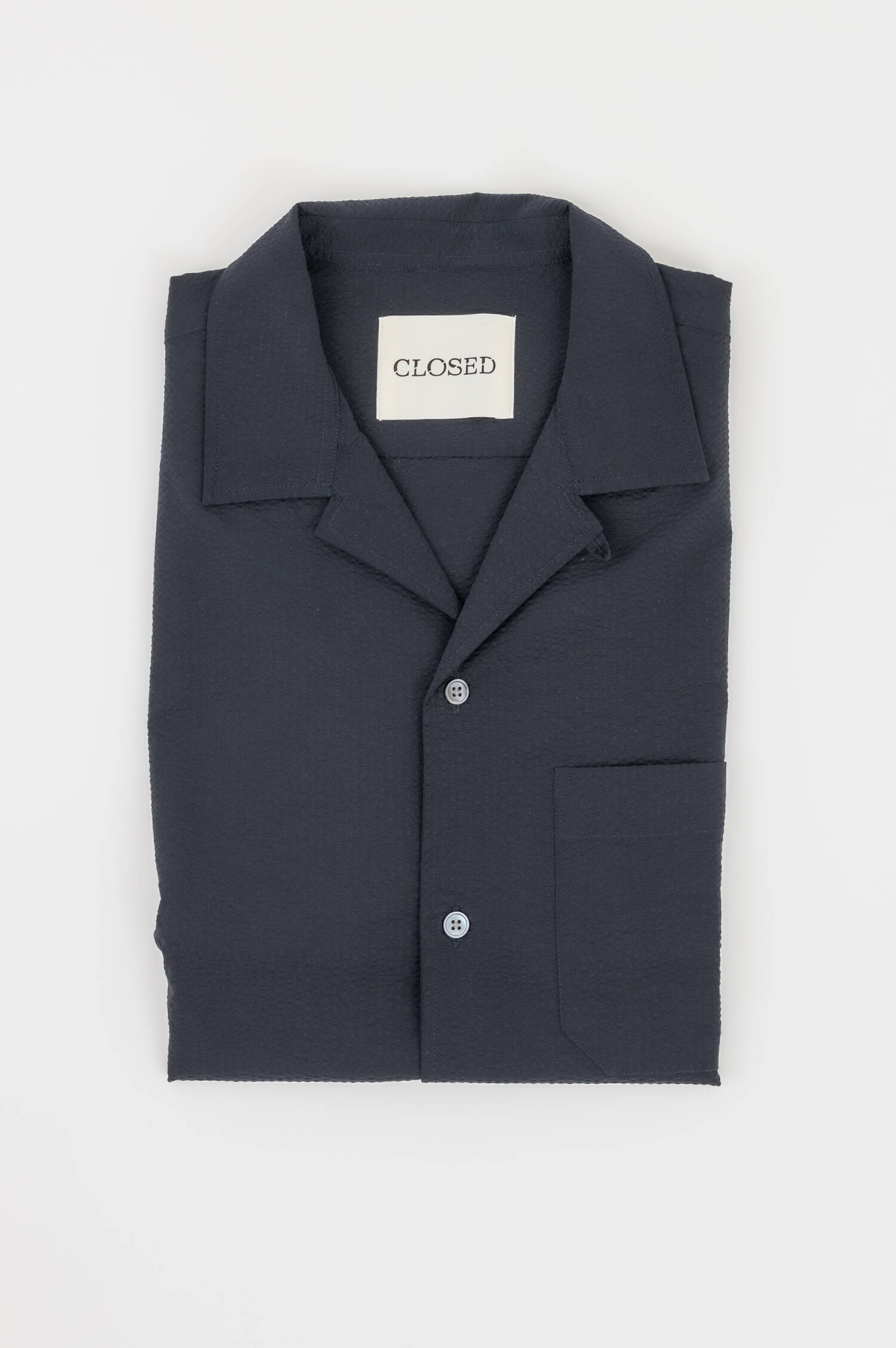 Seersucker Hemd in Navy