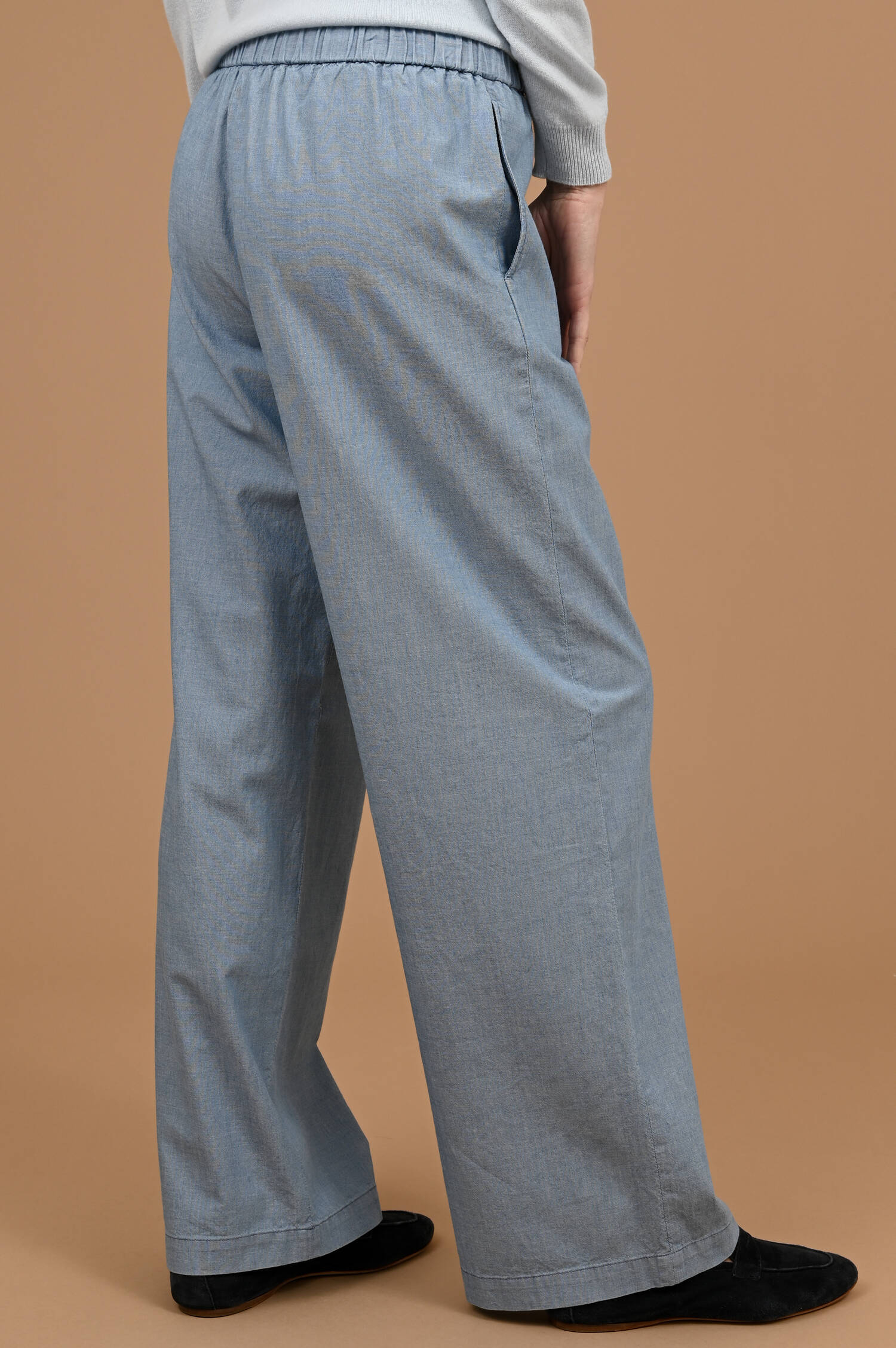 Wide-Leg Hose in Blau