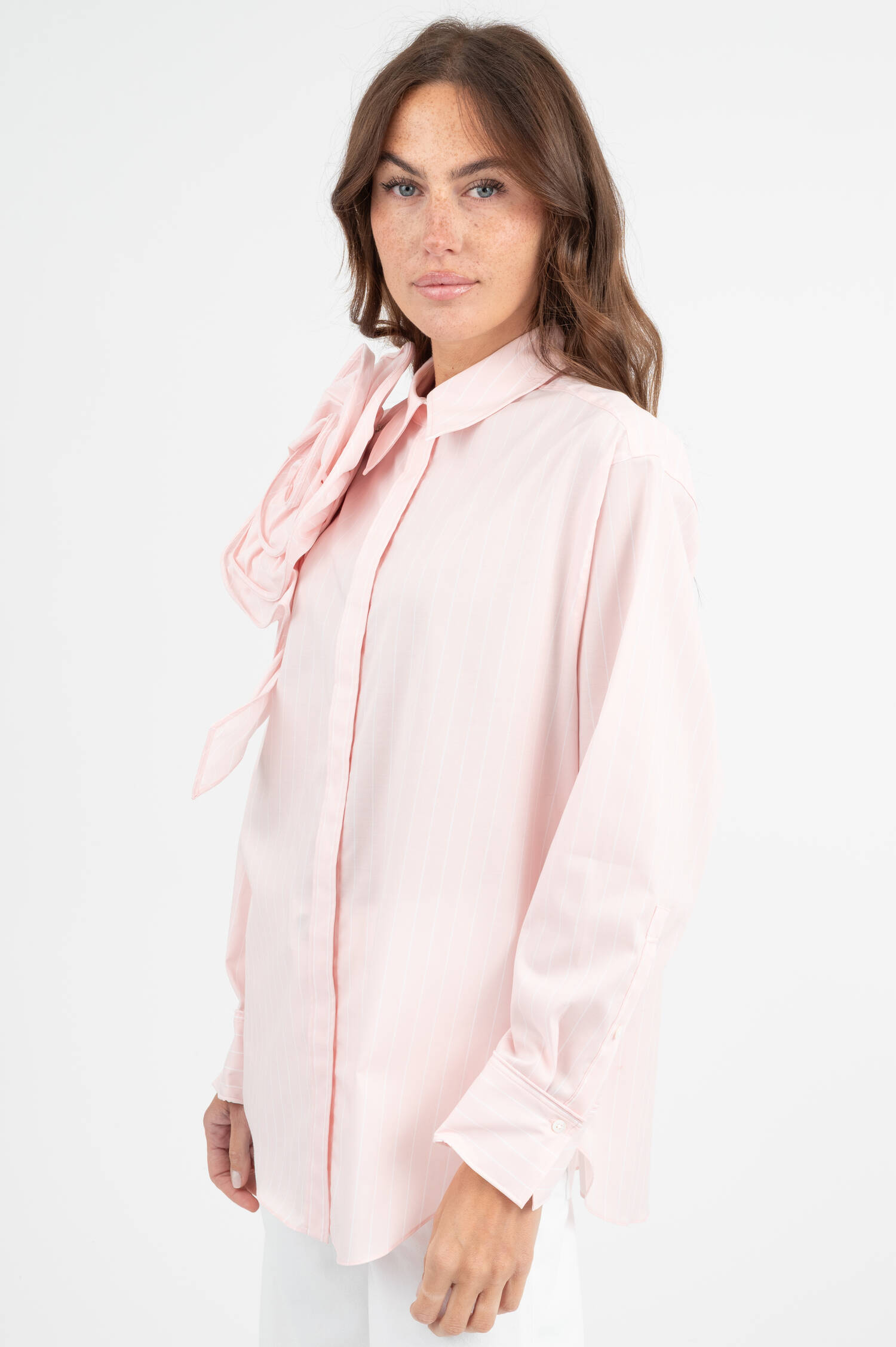Bluse STRIPED POWER in Rosa/Weiß