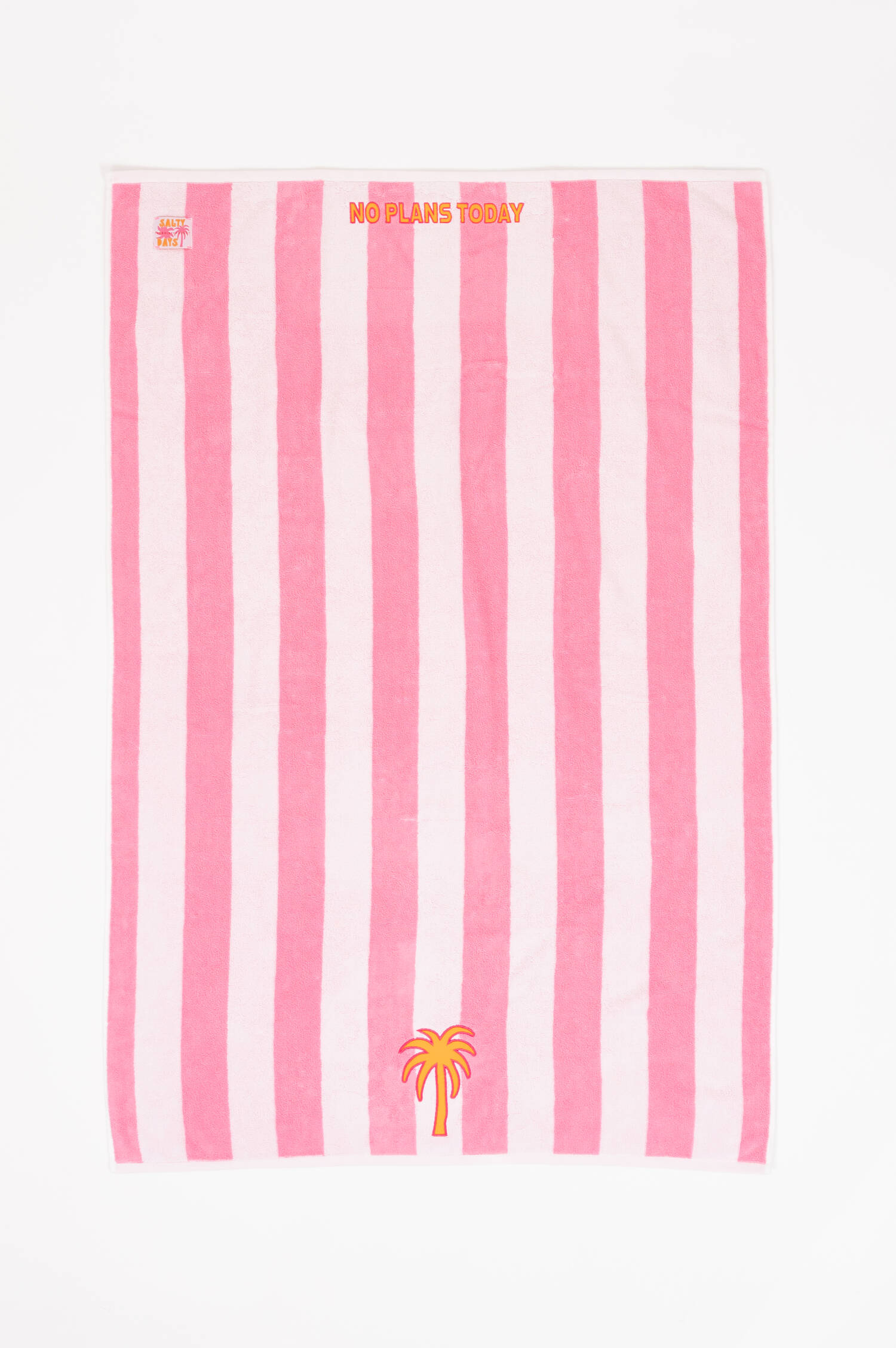 Frottee Strandtuch in Rosa/Weiß gestreift