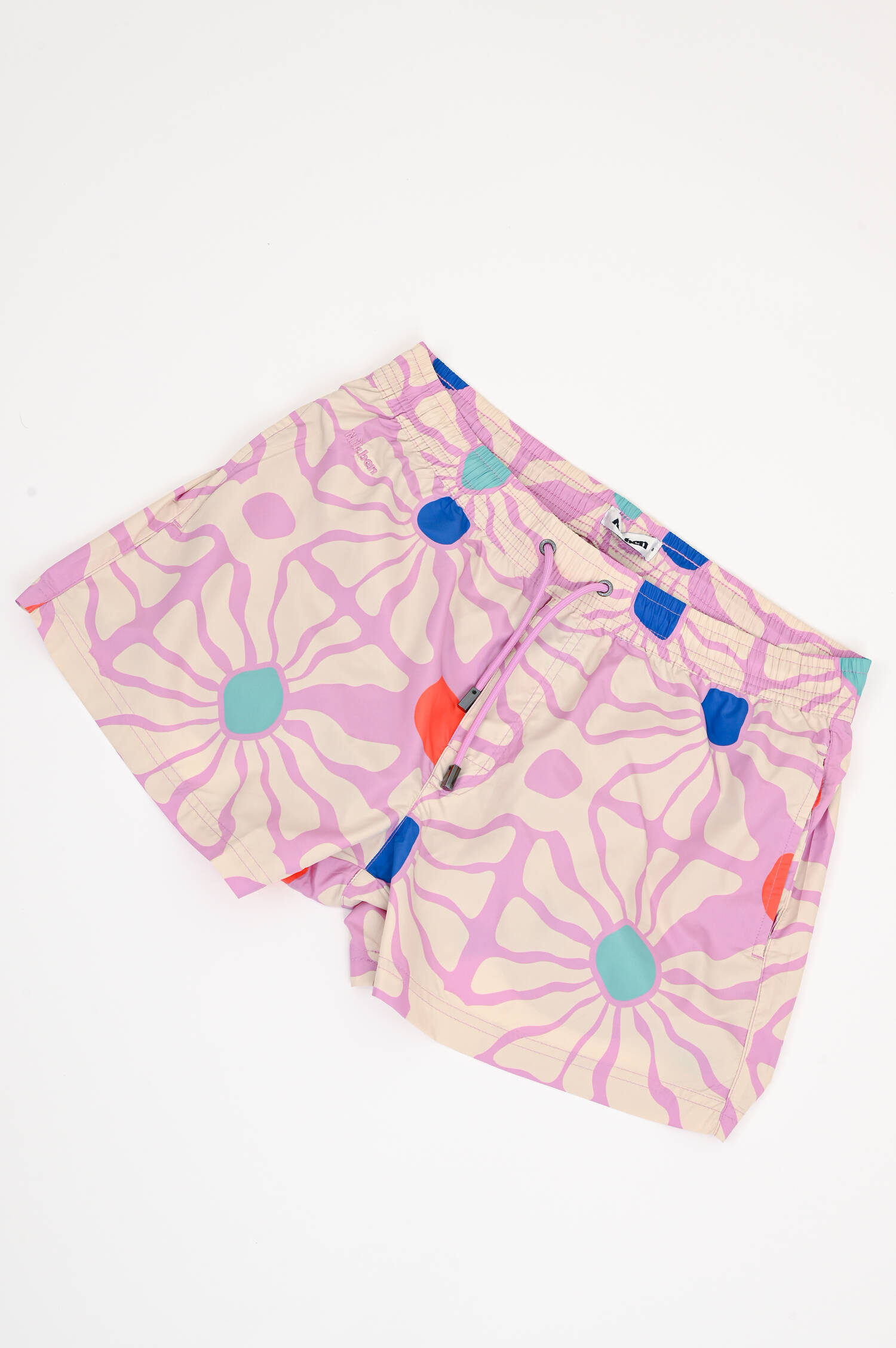 Badehose mit Seventies-Print in Multicolor