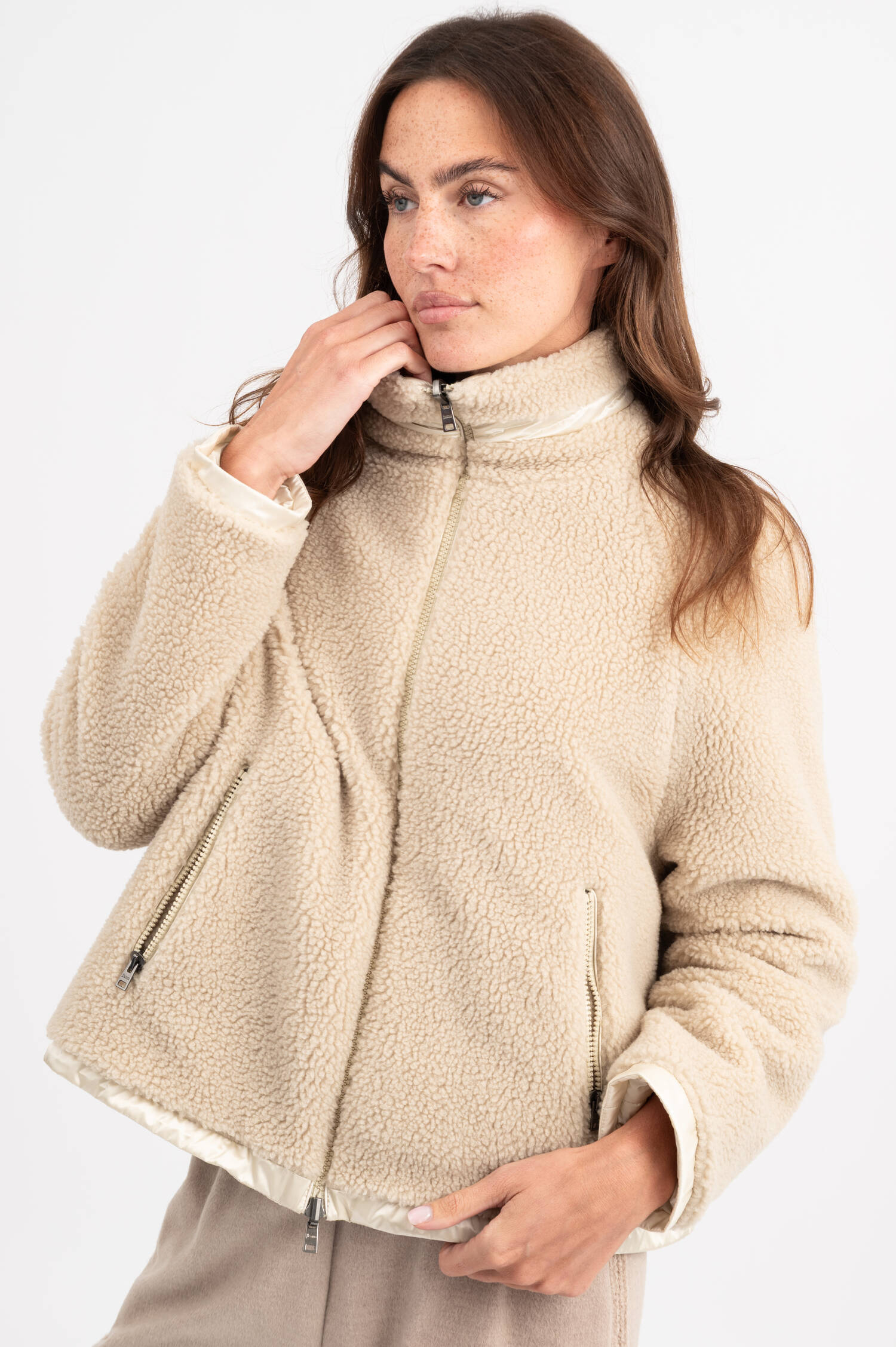 Teddyjacke in Beige