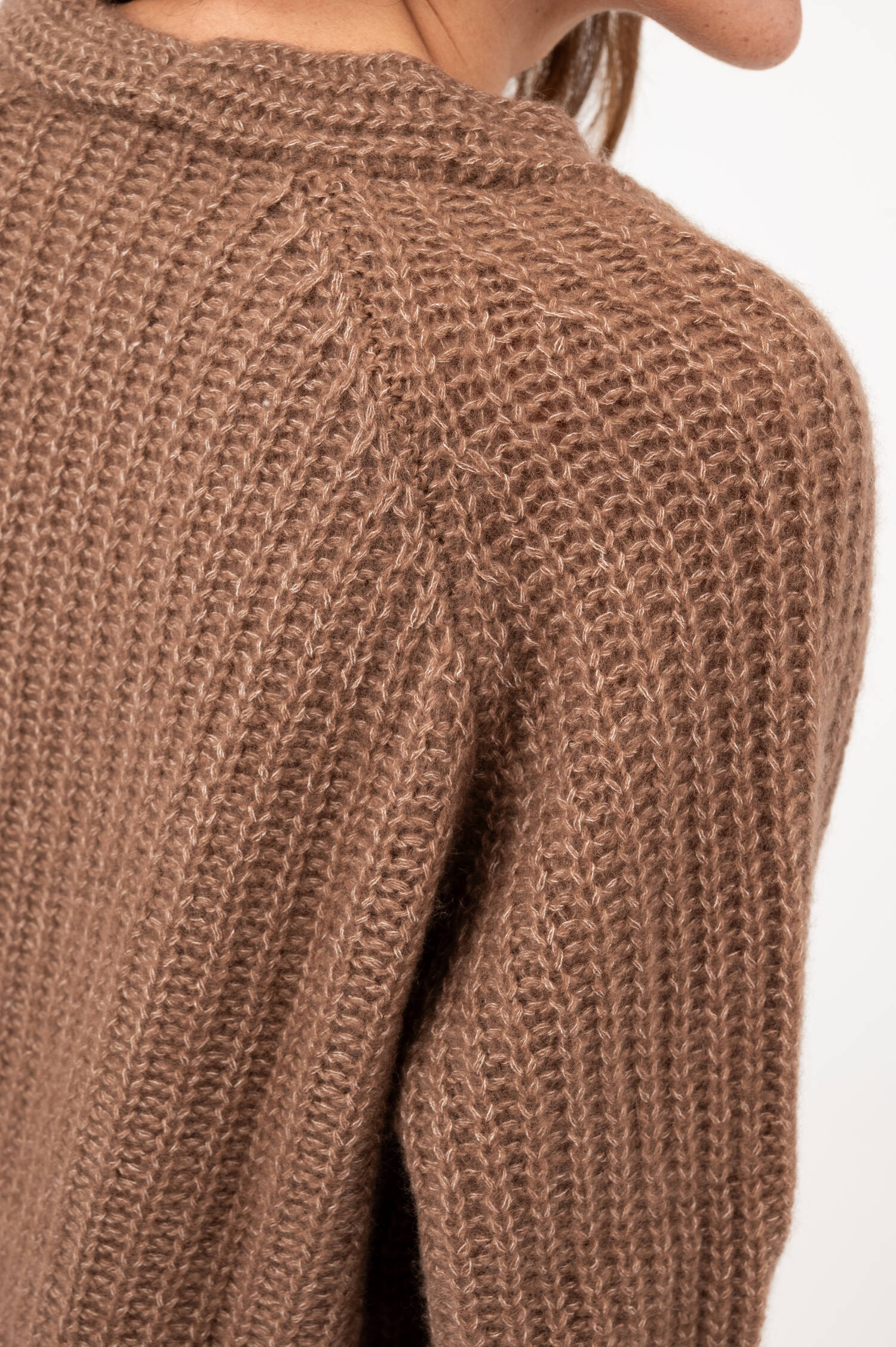 Cashmere-Baumwoll-Pullover in Braun meliert Cashmere-Baumwoll-Pullover in Braun meliert