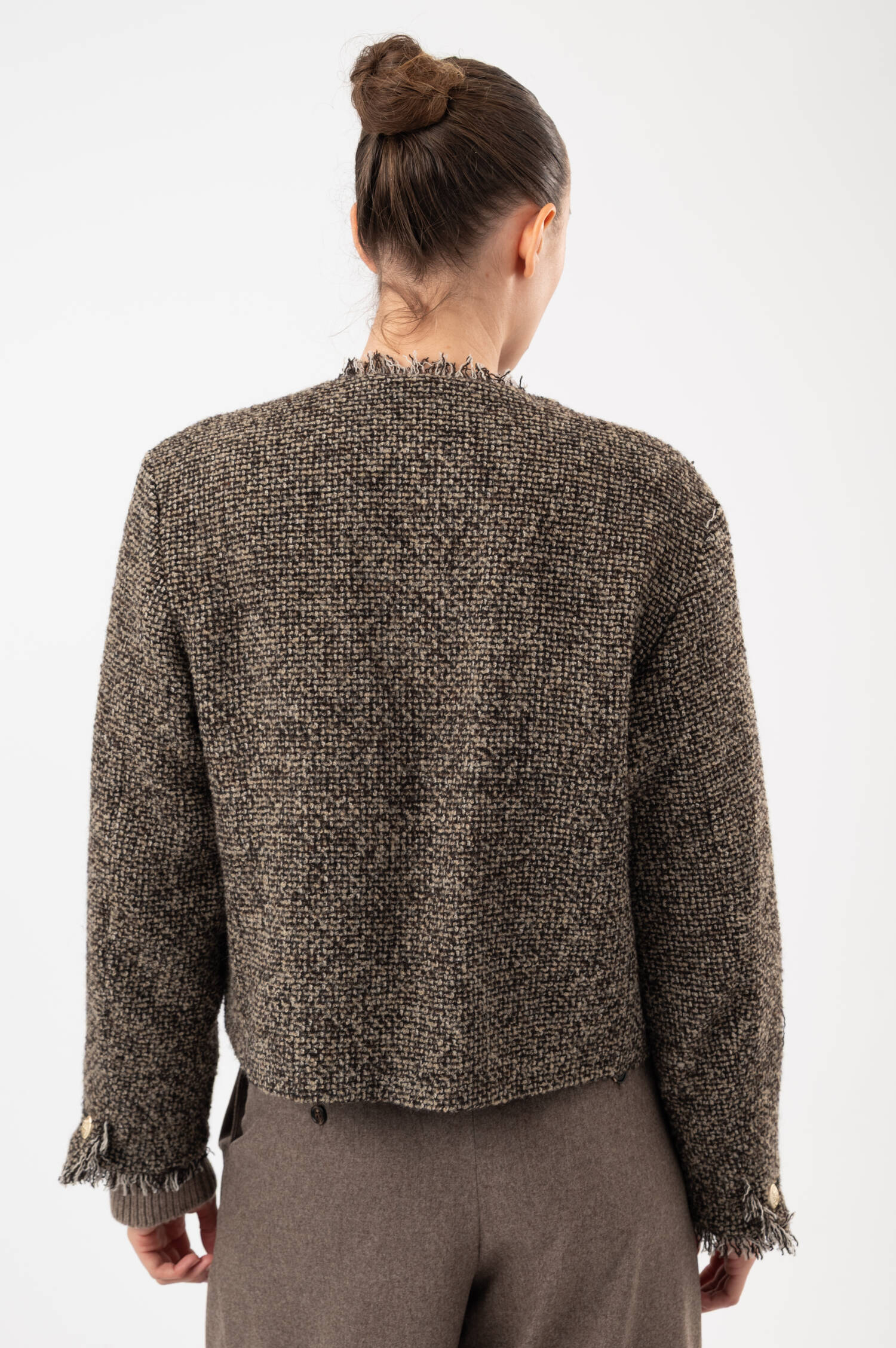 Tweed-Jacke in Braun