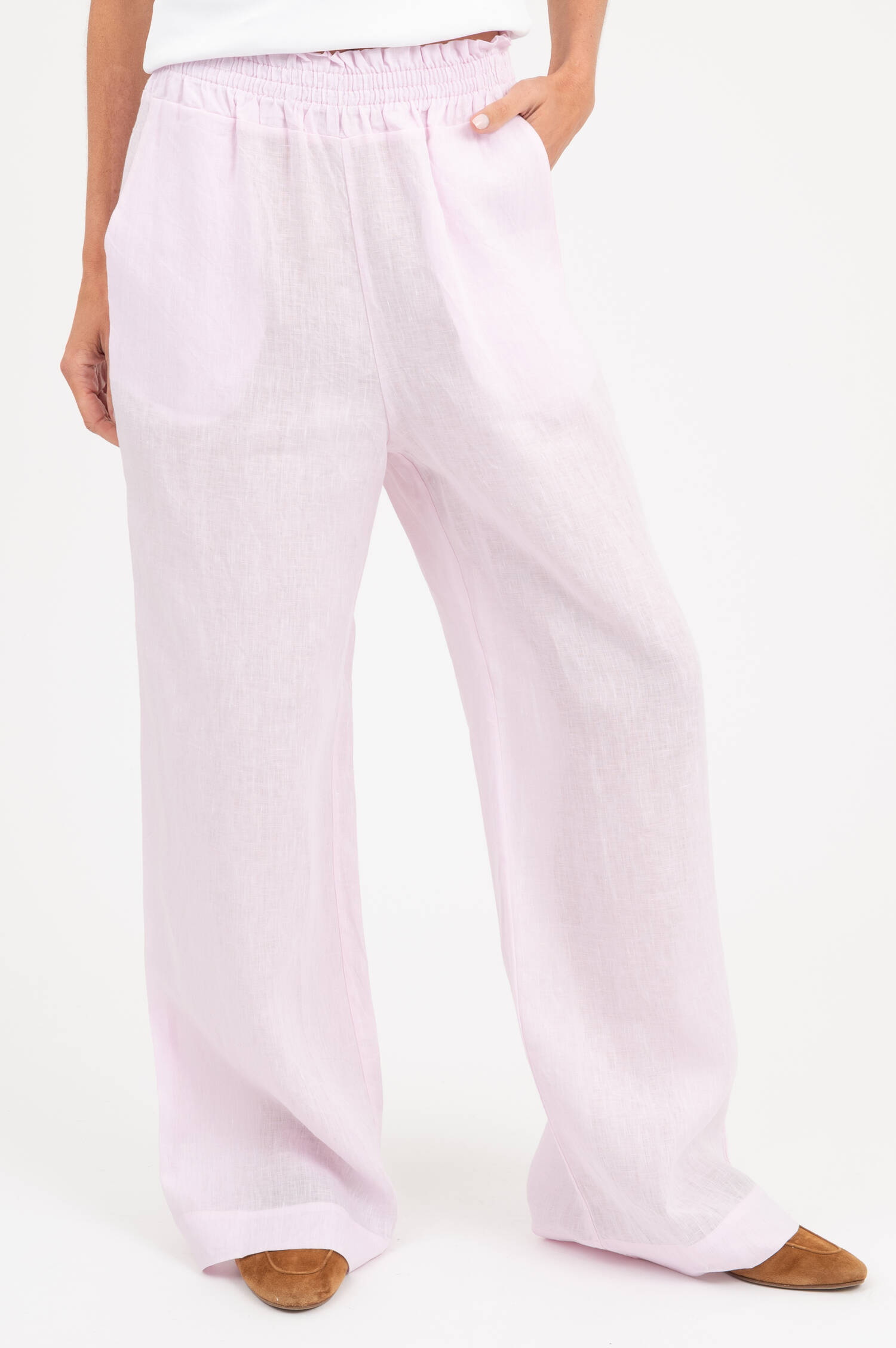 Schlupfhose FRAN aus Leinen in Rosa