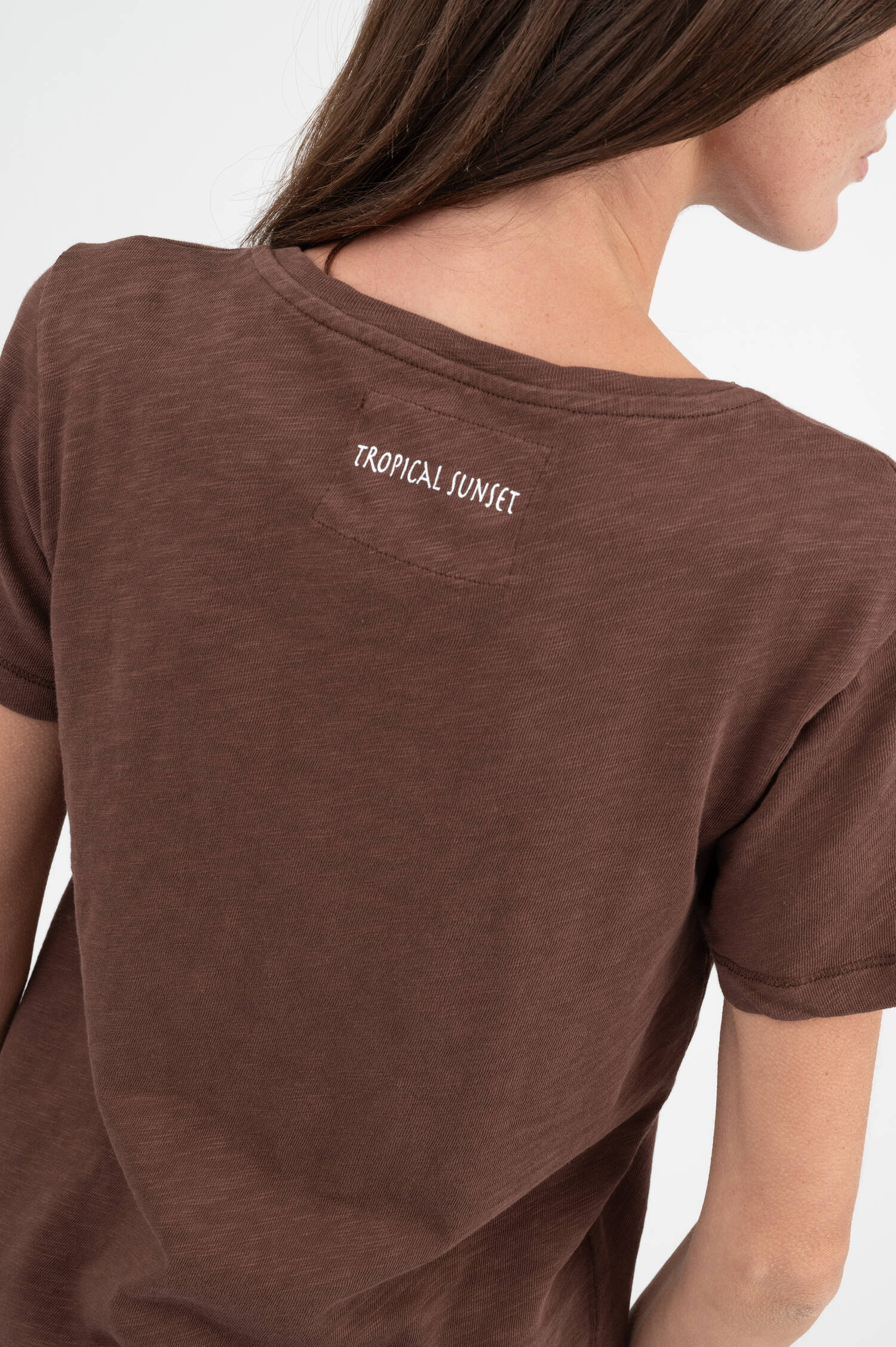 T-Shirt mit Print in Braun