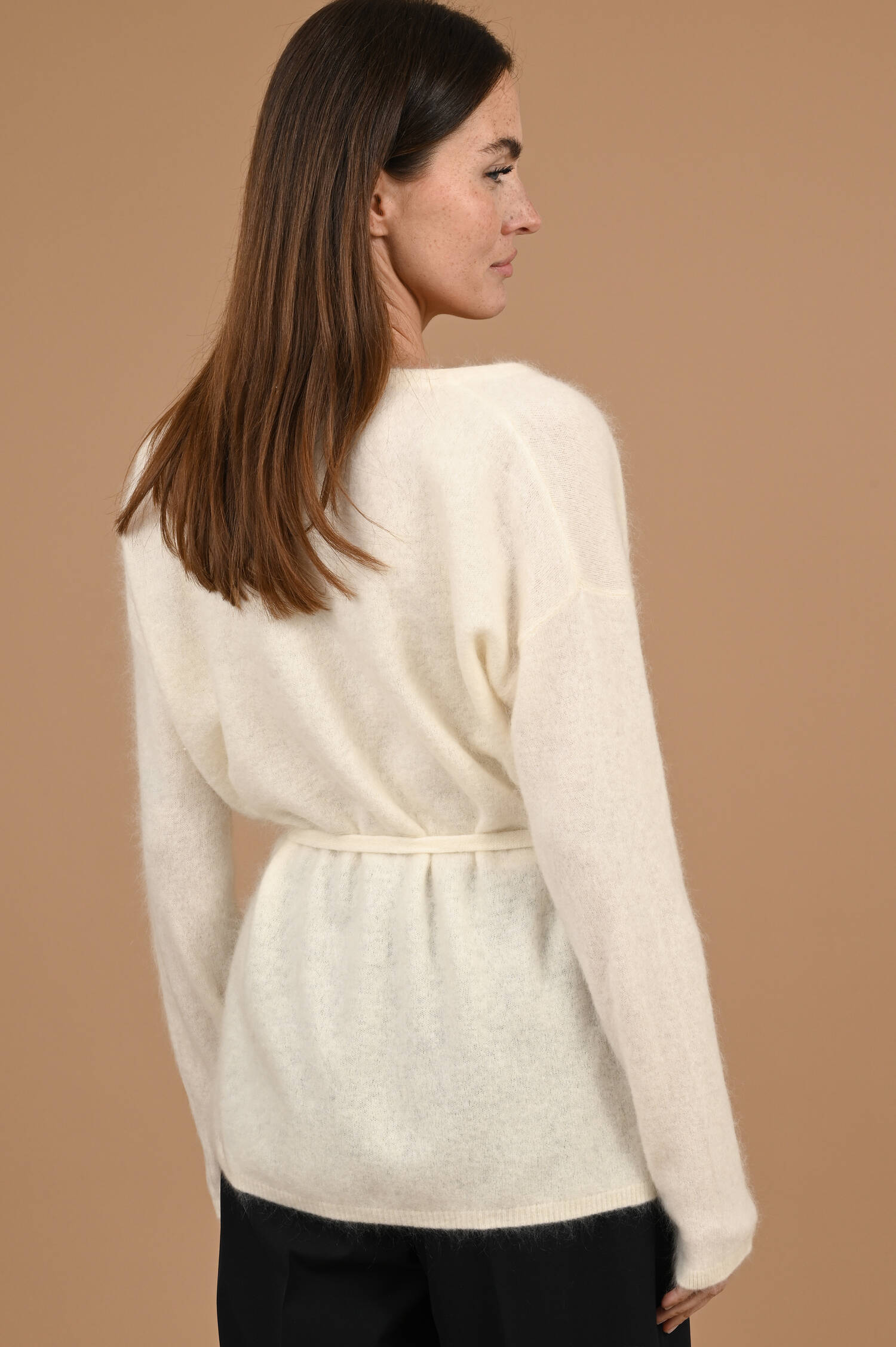 Wickel-Cardigan aus Cashmeremix in Mozzarella Wickel-Cardigan aus Cashmeremix in Mozzarella