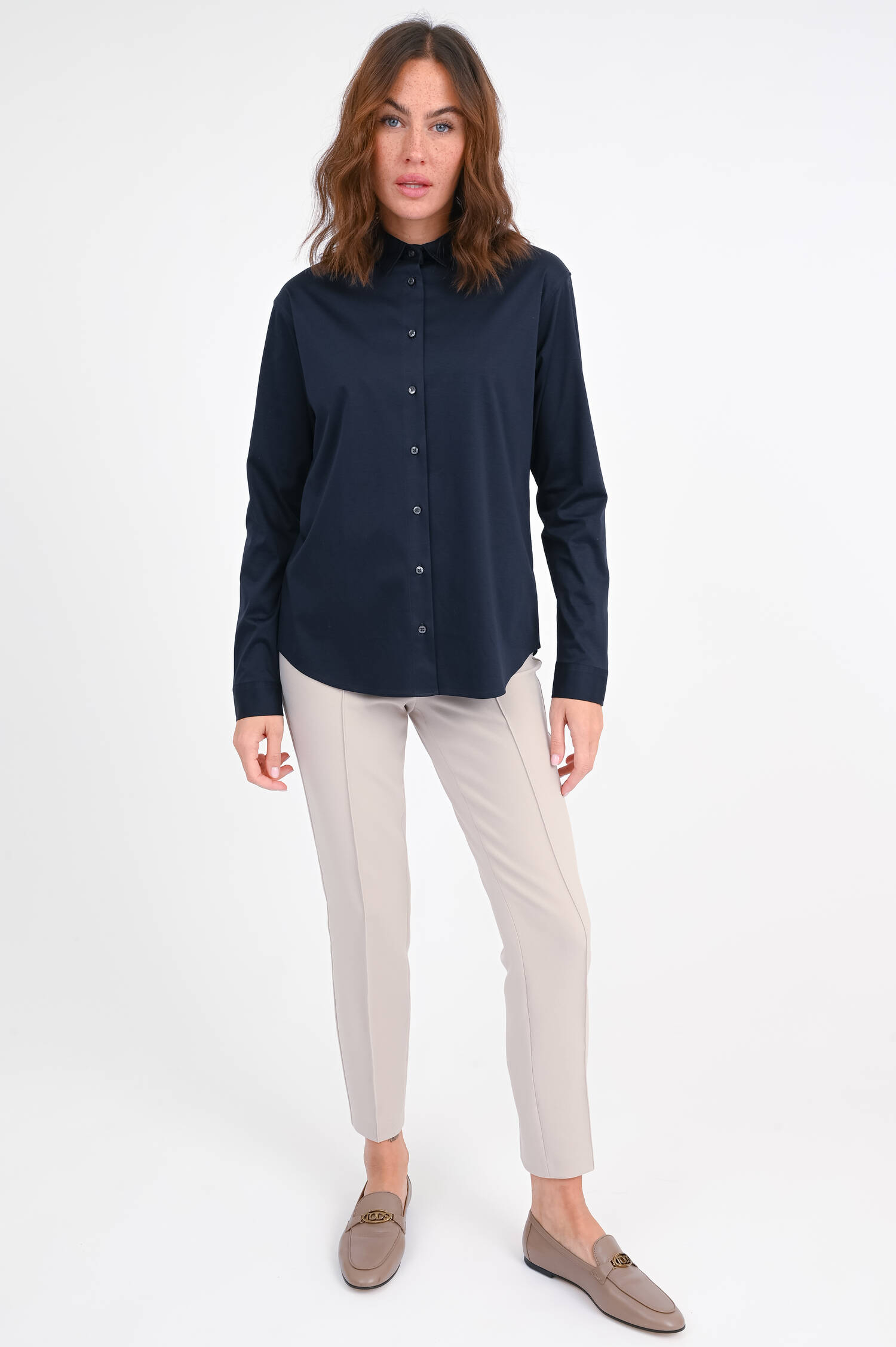 Jersey Langarm-Bluse in Navy Jersey Langarm-Bluse in Navy
