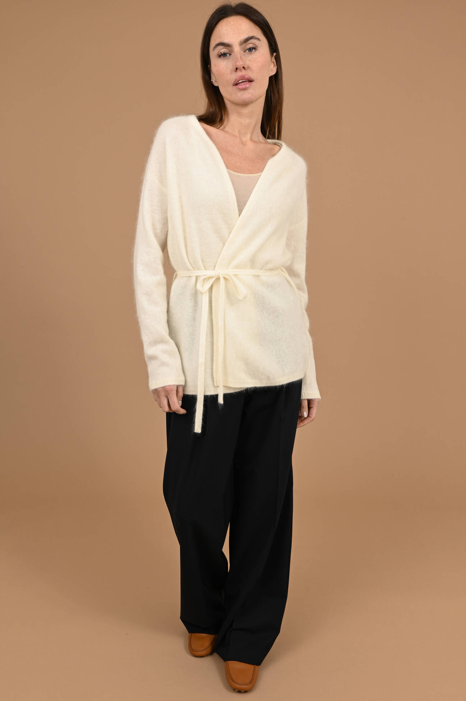 Wickel-Cardigan aus Cashmeremix in Mozzarella Wickel-Cardigan aus Cashmeremix in Mozzarella