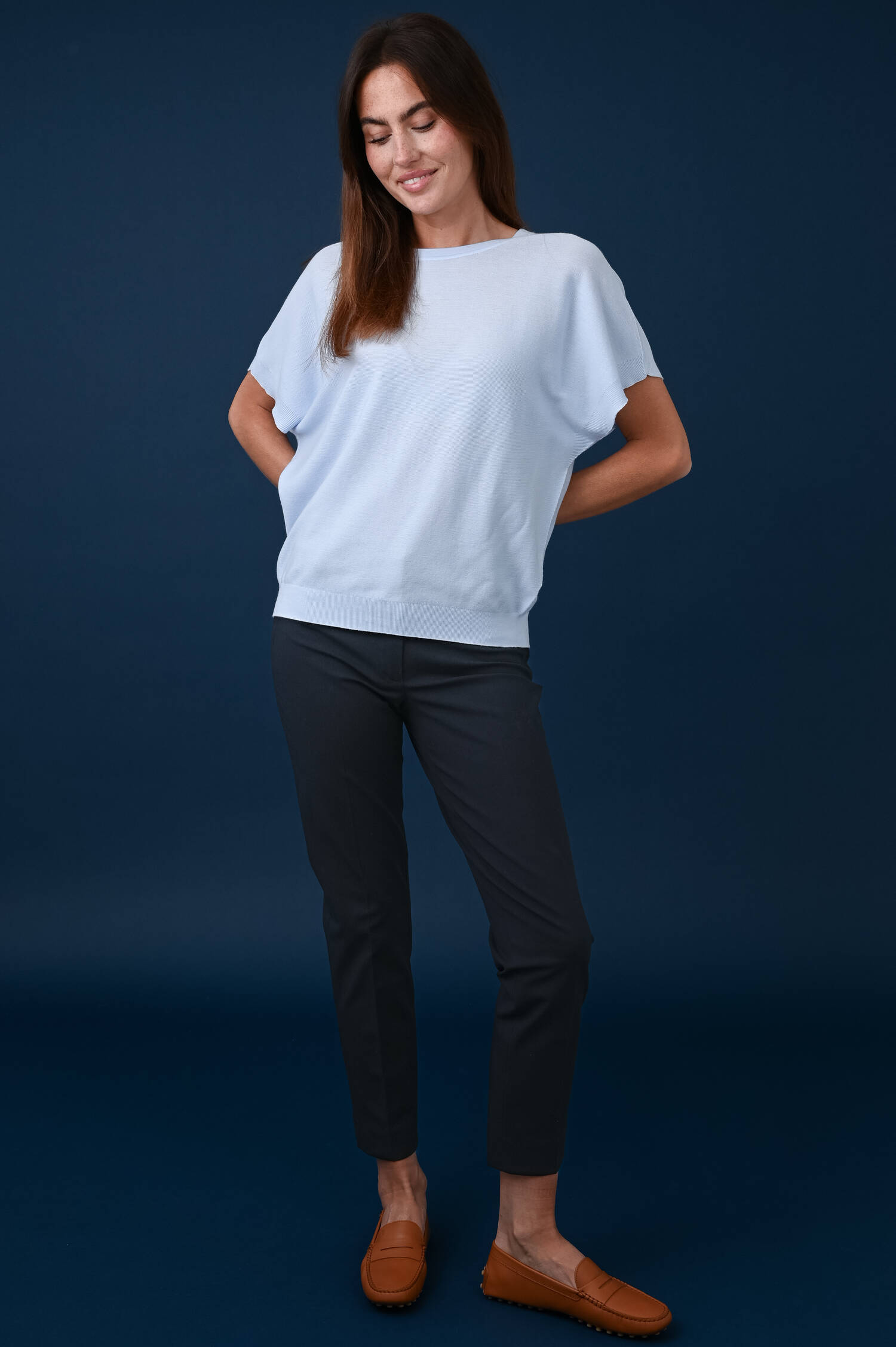 Poncho Pullover in Oceanblue