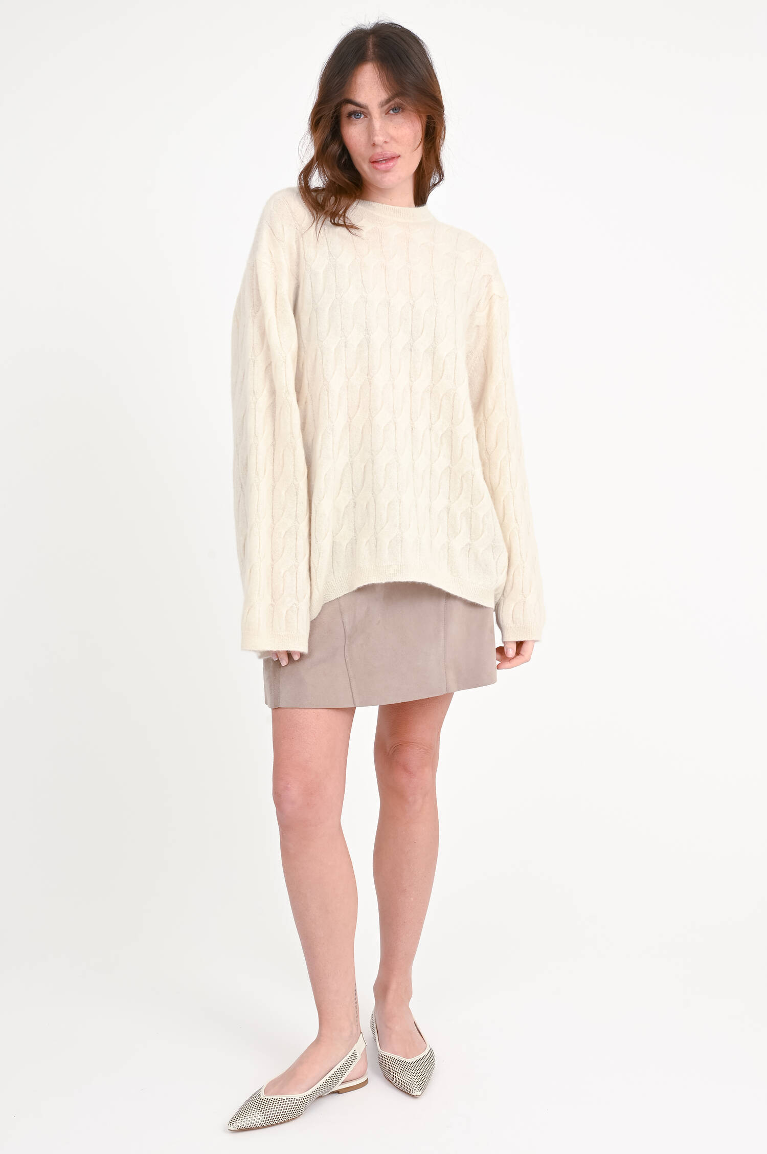 Pullover aus reinem Cashmere in Creme